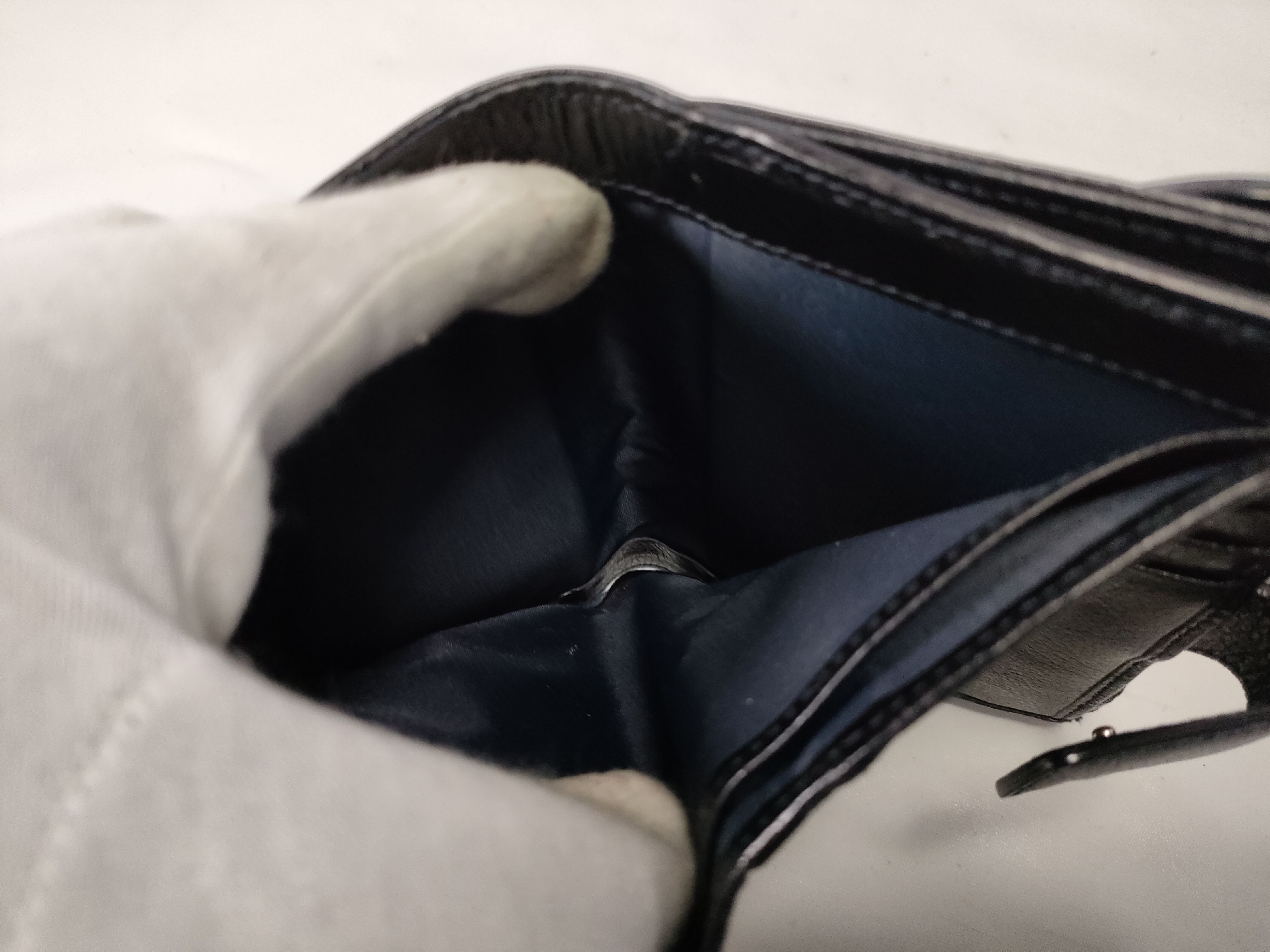 bi-fold wallet, Trotter pattern, navy — view 10