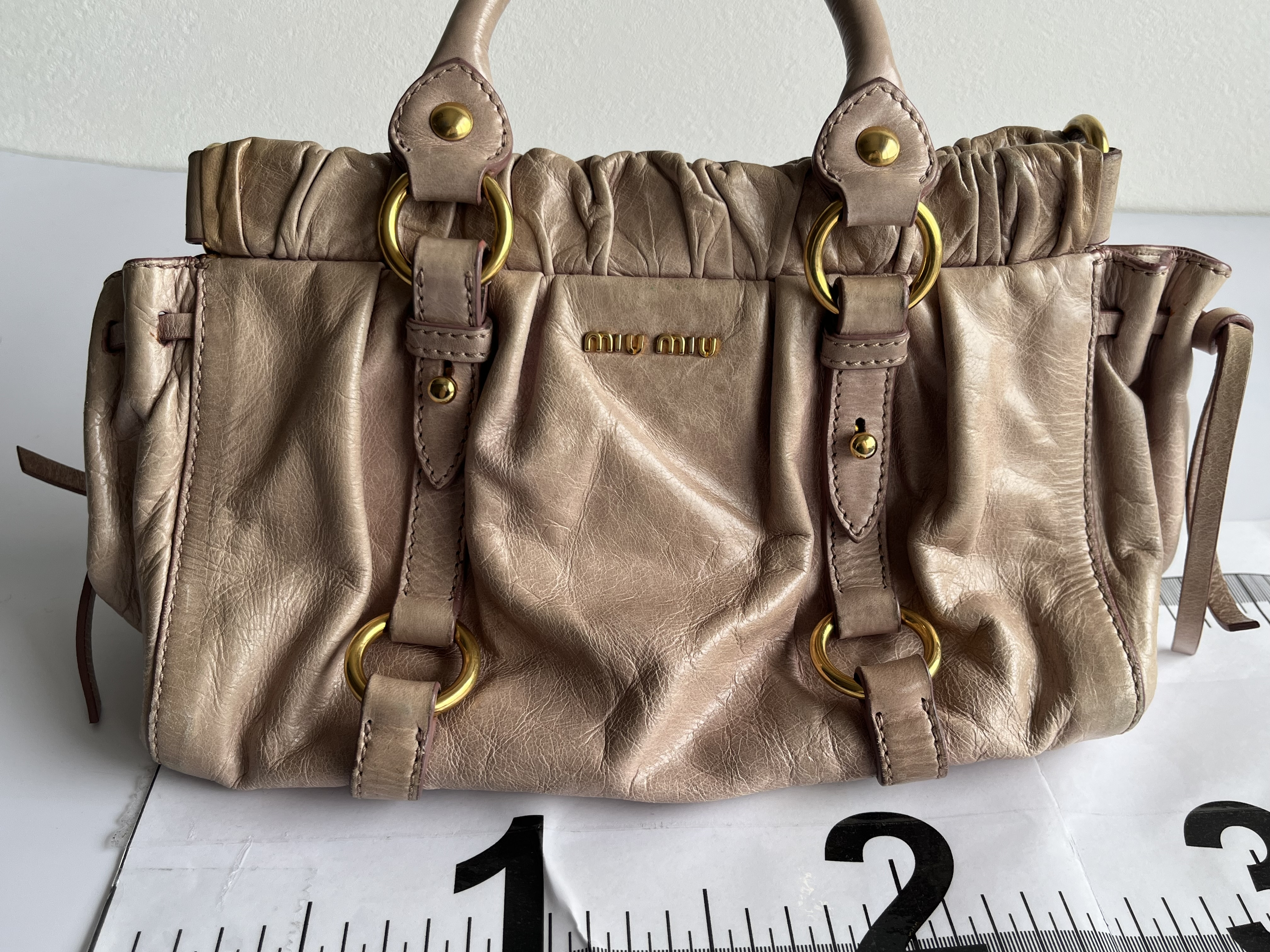 Vitello Luxe Pink Beige 2-way Handbag with Shoulder Strap (Shoulder Bag) — view 2