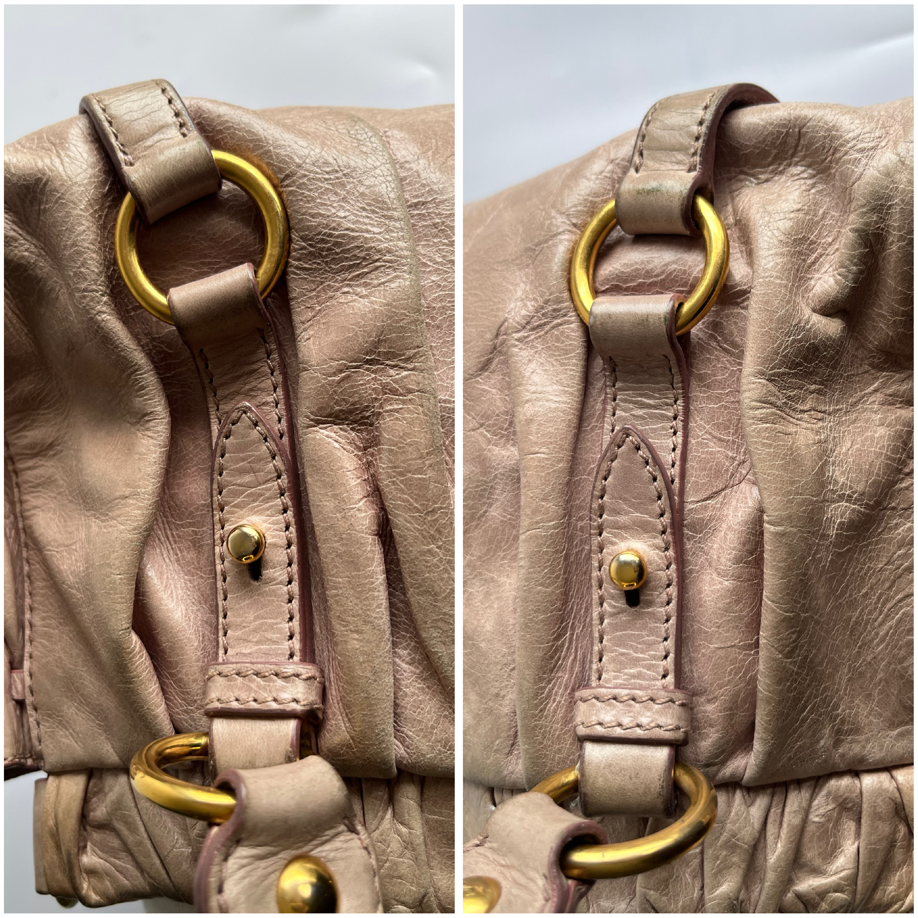 Vitello Luxe Pink Beige 2-way Handbag with Shoulder Strap (Shoulder Bag) — view 13