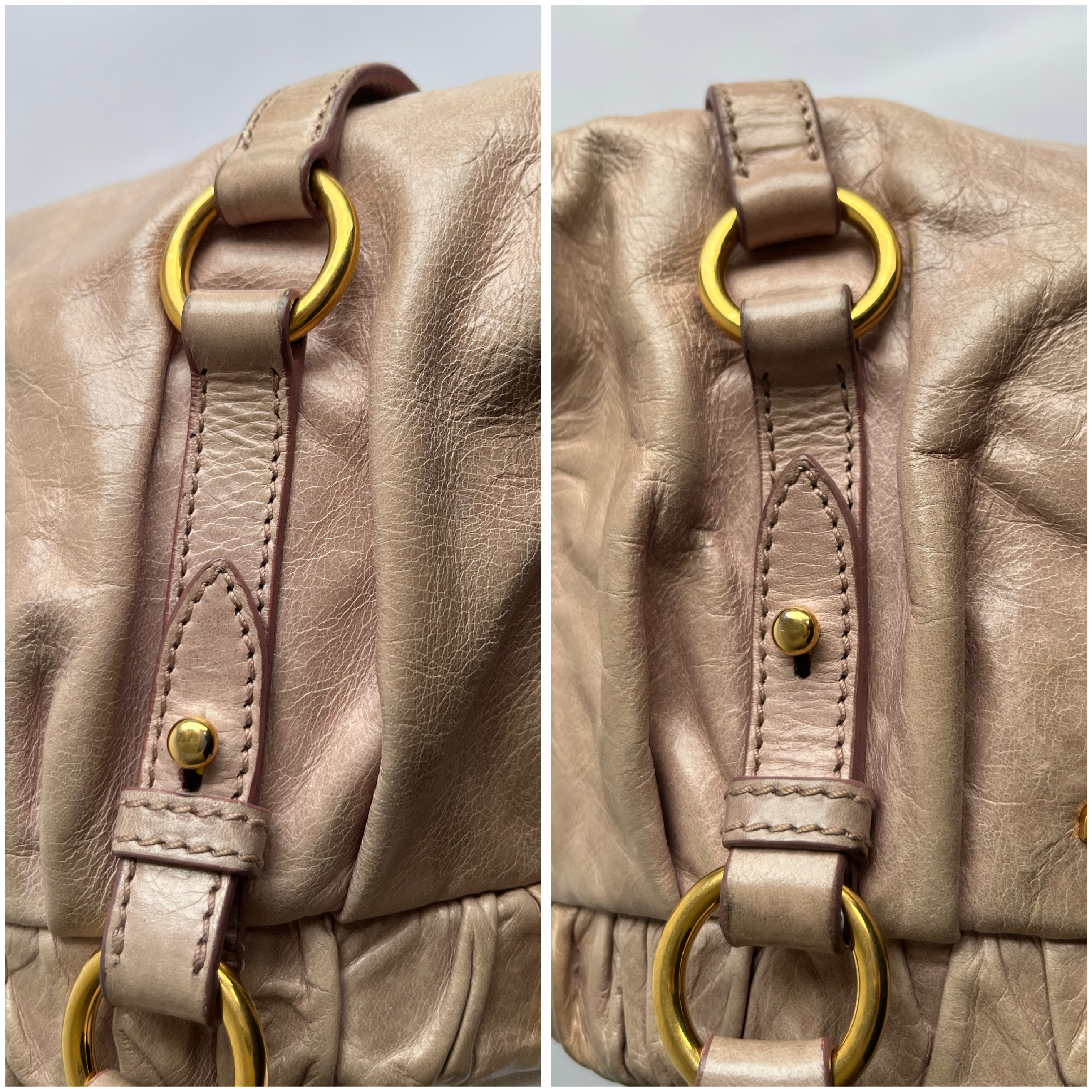Vitello Luxe Pink Beige 2-way Handbag with Shoulder Strap (Shoulder Bag) — view 14