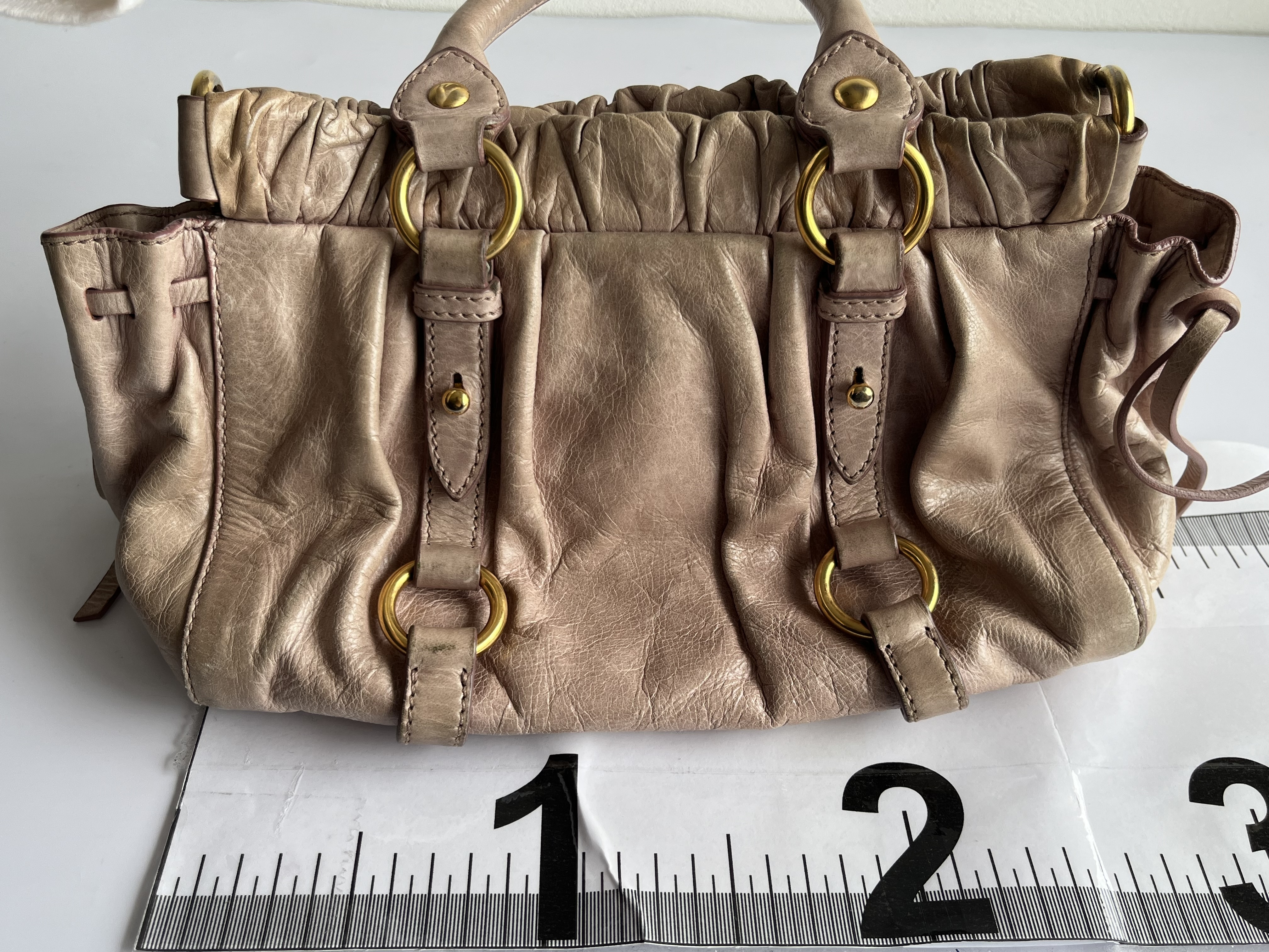 Vitello Luxe Pink Beige 2-way Handbag with Shoulder Strap (Shoulder Bag) — view 3