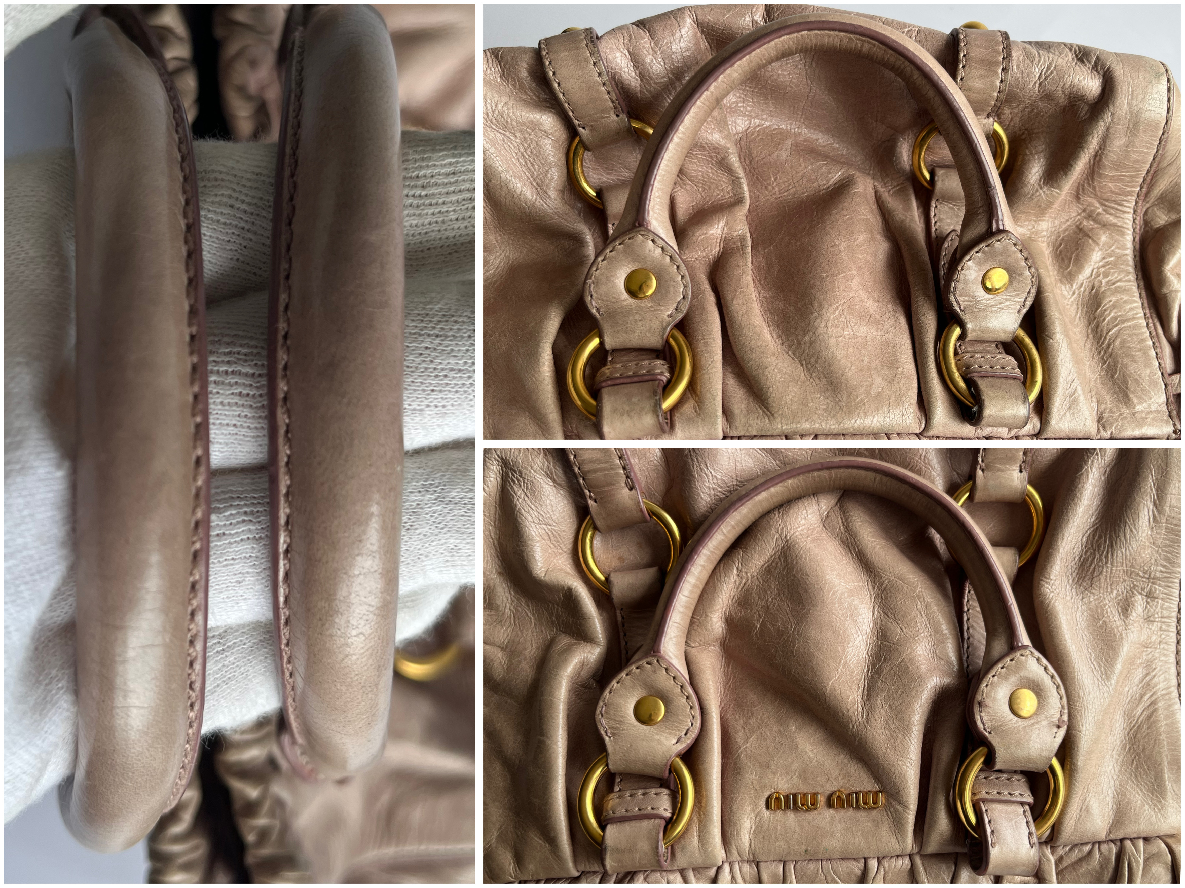 Vitello Luxe Pink Beige 2-way Handbag with Shoulder Strap (Shoulder Bag) — view 7