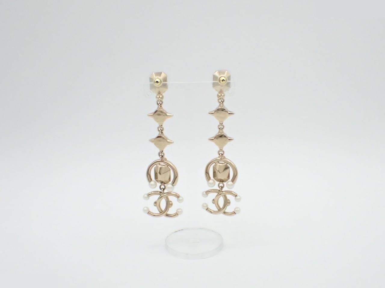 Coco Mark Long Earrings, Drop Pearl — view 2