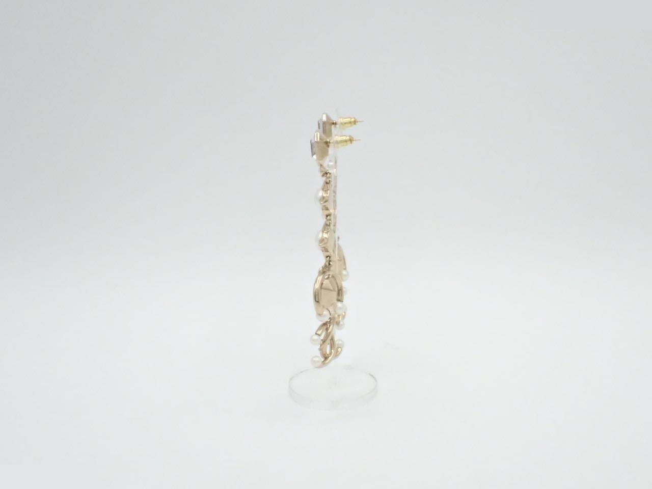 Coco Mark Long Earrings, Drop Pearl — view 3