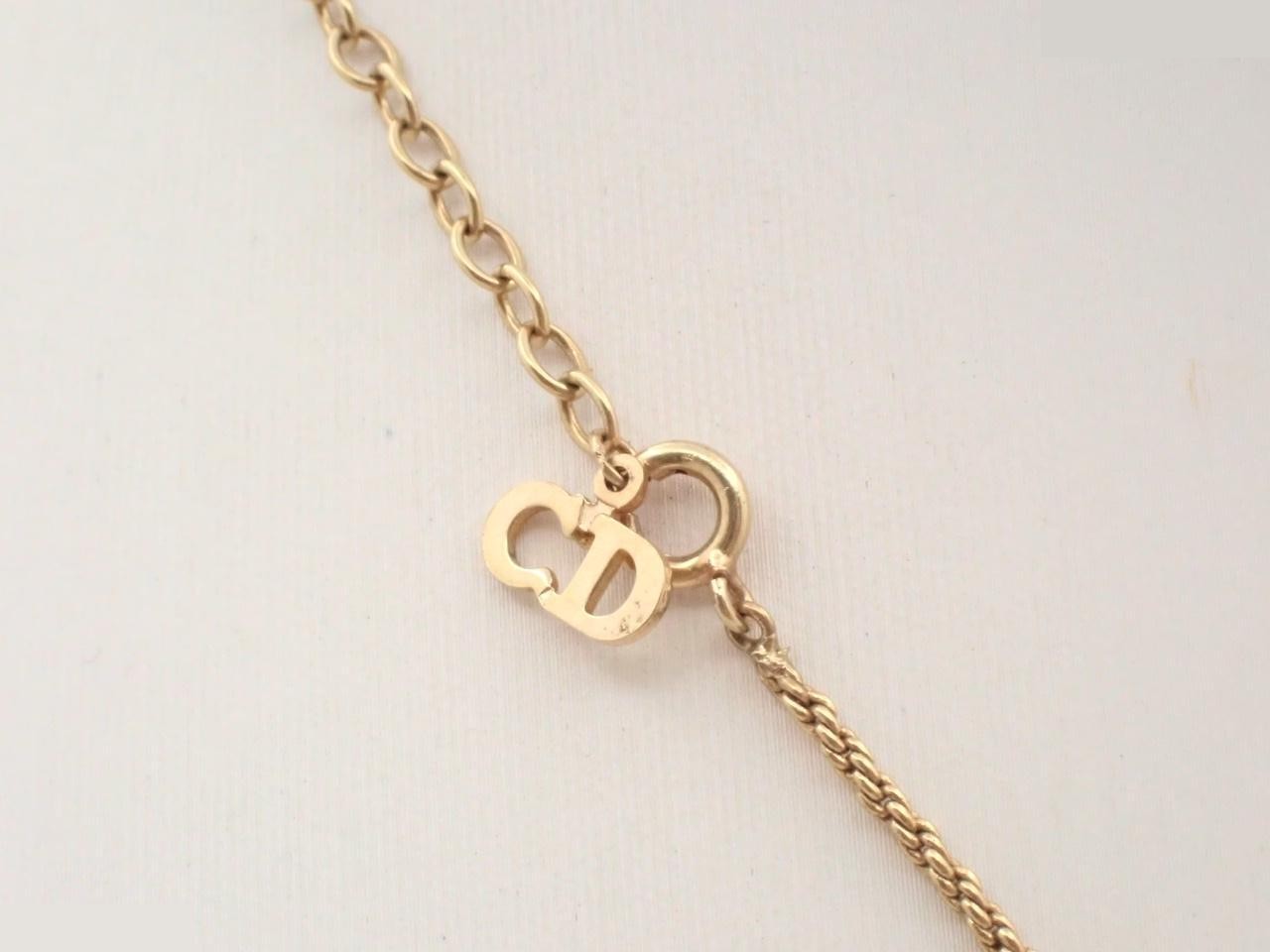 CD logo necklace, gold color, chain approximately 43cm — view 2