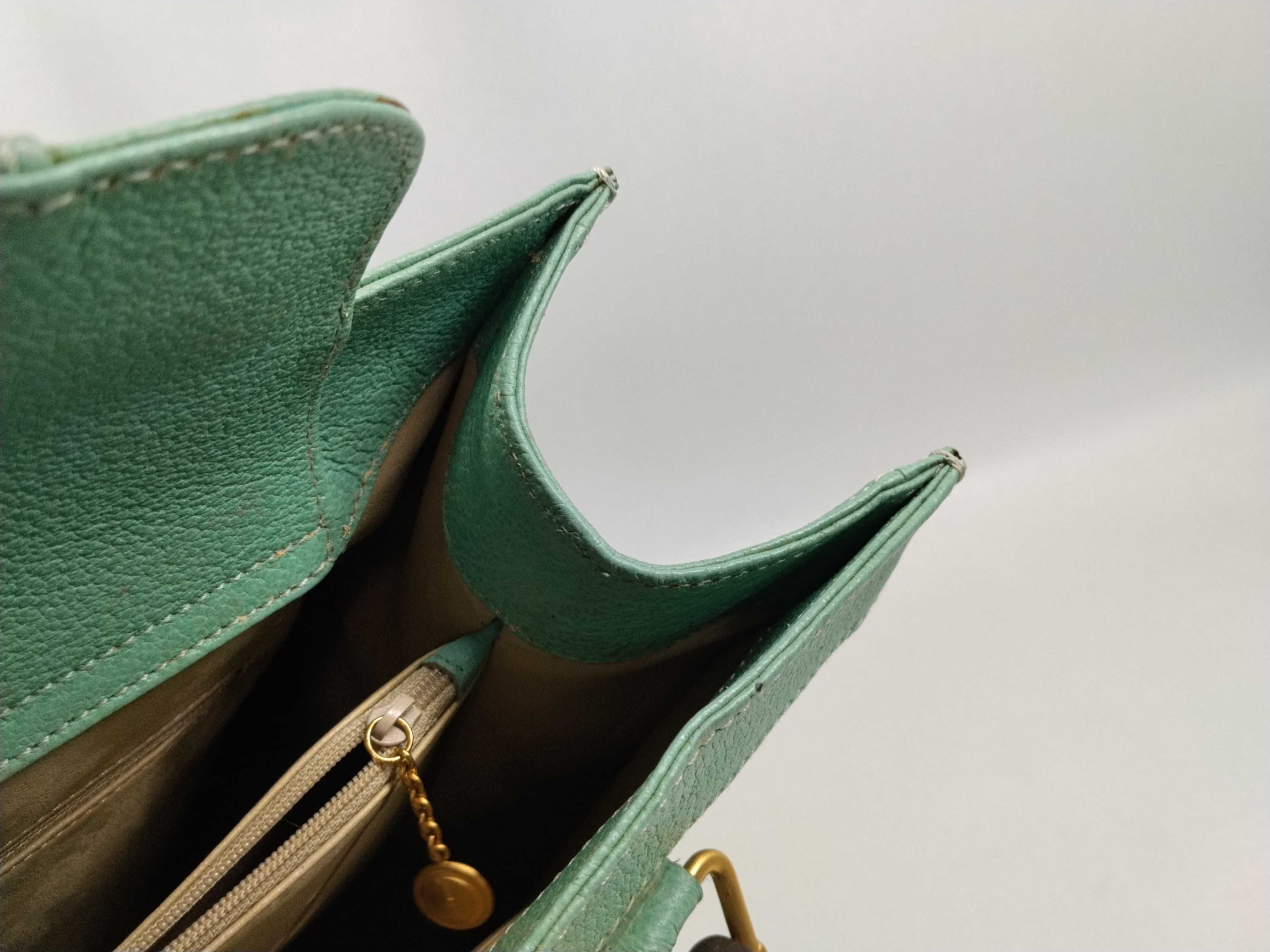 Bamboo Leather Turquoise Hand Tote Handbag — view 11