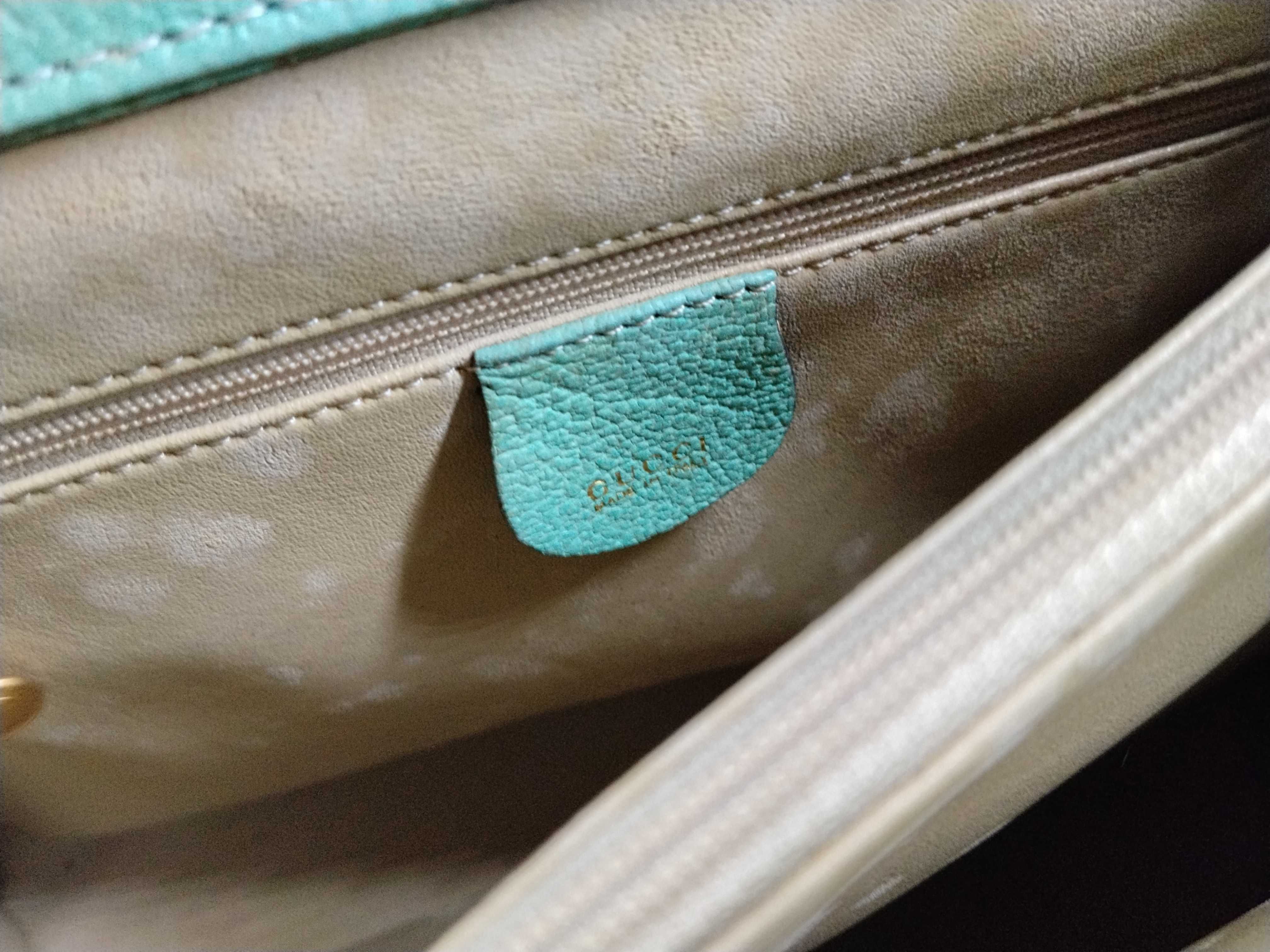 Bamboo Leather Turquoise Hand Tote Handbag — view 15