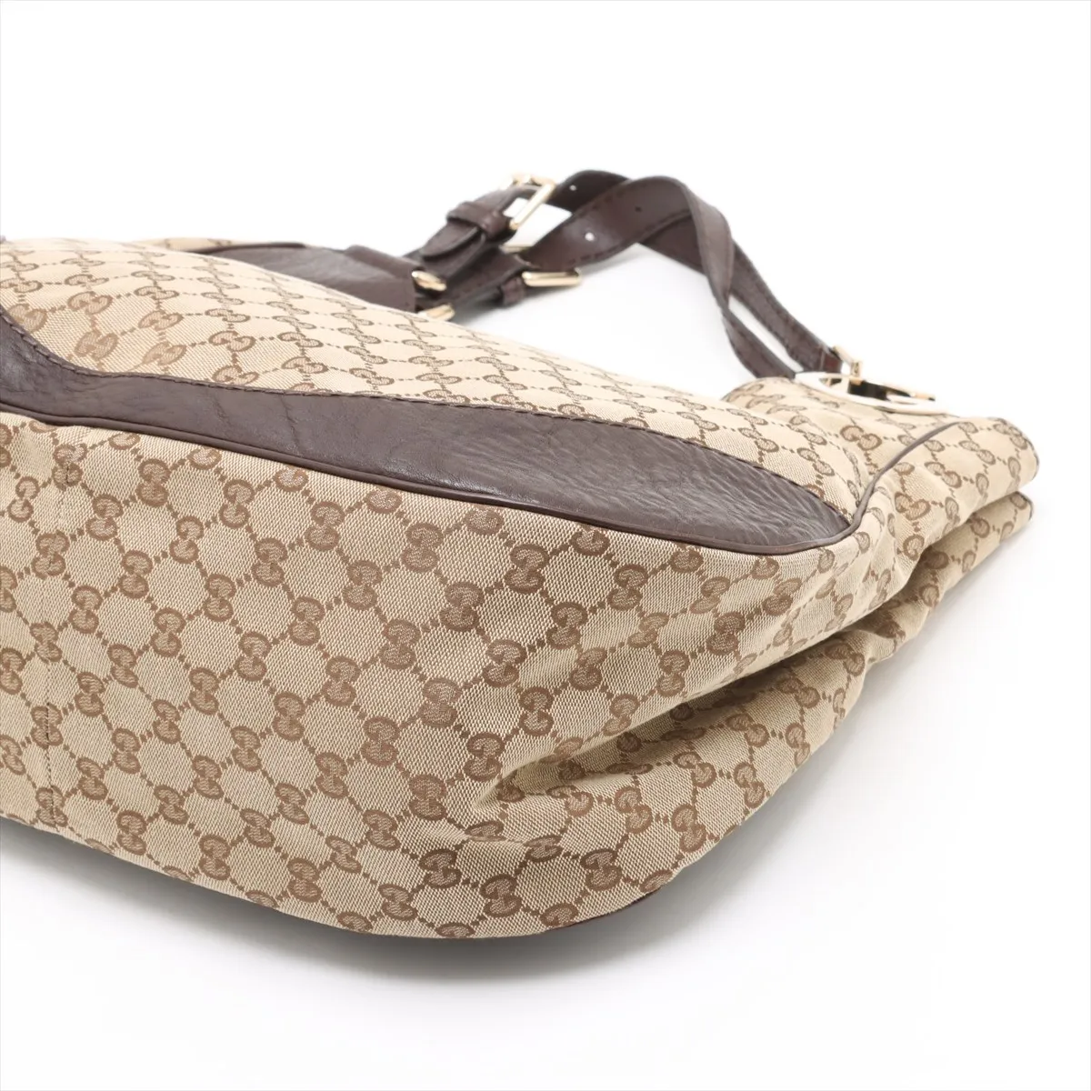 GG Canvas x Leather Shoulder Bag Beige x Brown 203504 — view 3