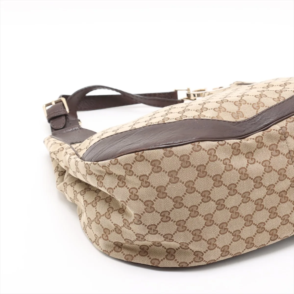 GG Canvas x Leather Shoulder Bag Beige x Brown 203504 — view 4
