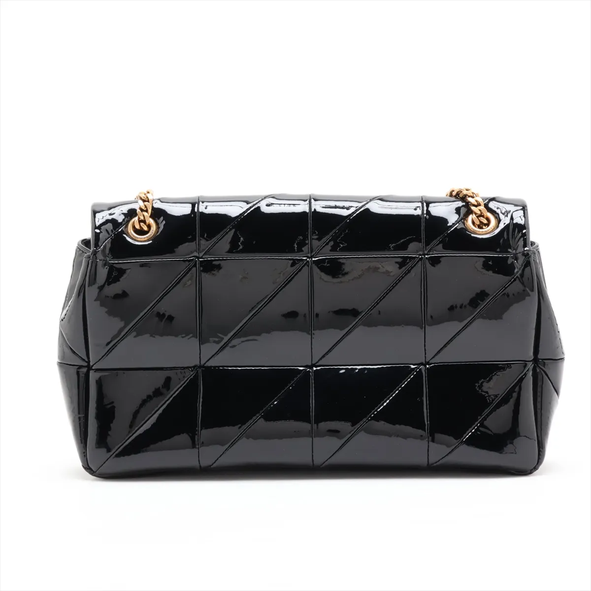 Jamie 515821 Patent Leather Chain Shoulder Bag, Black — view 2