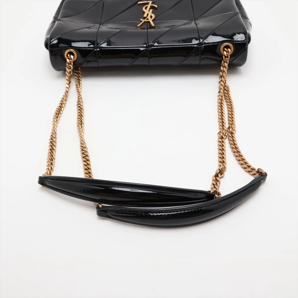 Jamie 515821 Patent Leather Chain Shoulder Bag, Black — view 5