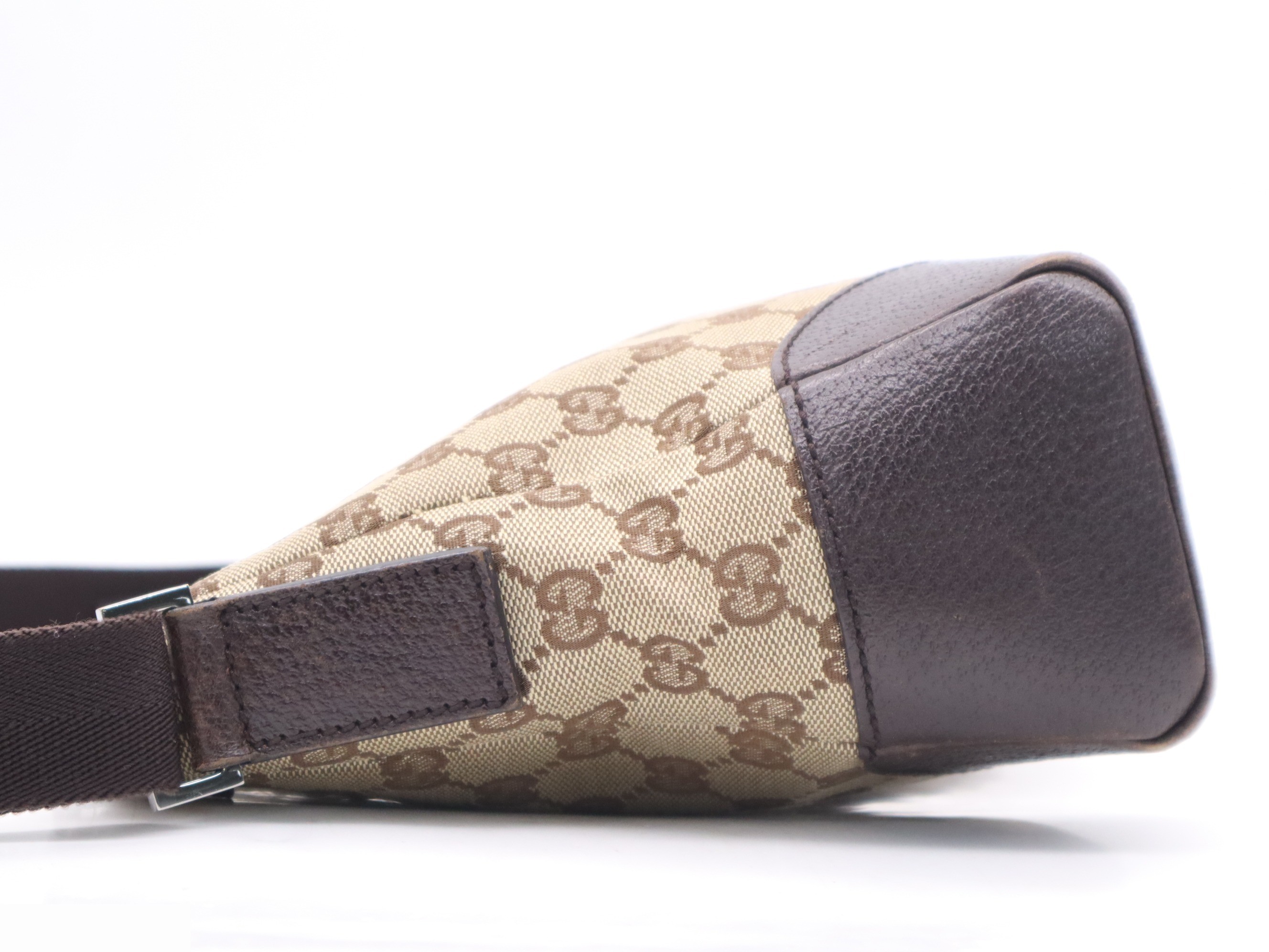 Canvas x Leather GG Canvas Shoulder Bag, Brown, Silver Hardware — view 3