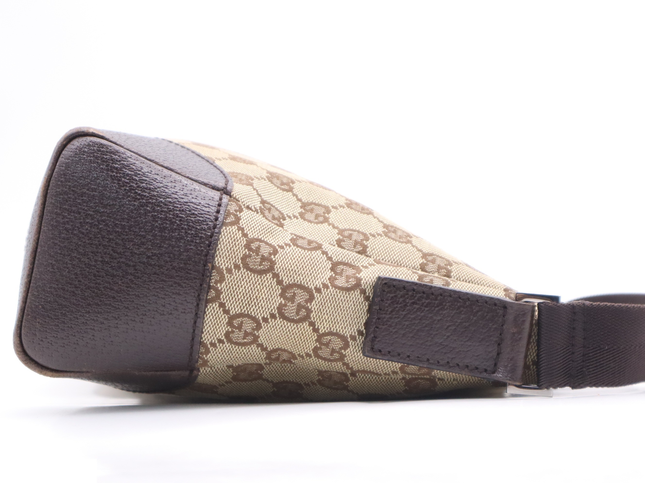 Canvas x Leather GG Canvas Shoulder Bag, Brown, Silver Hardware — view 5