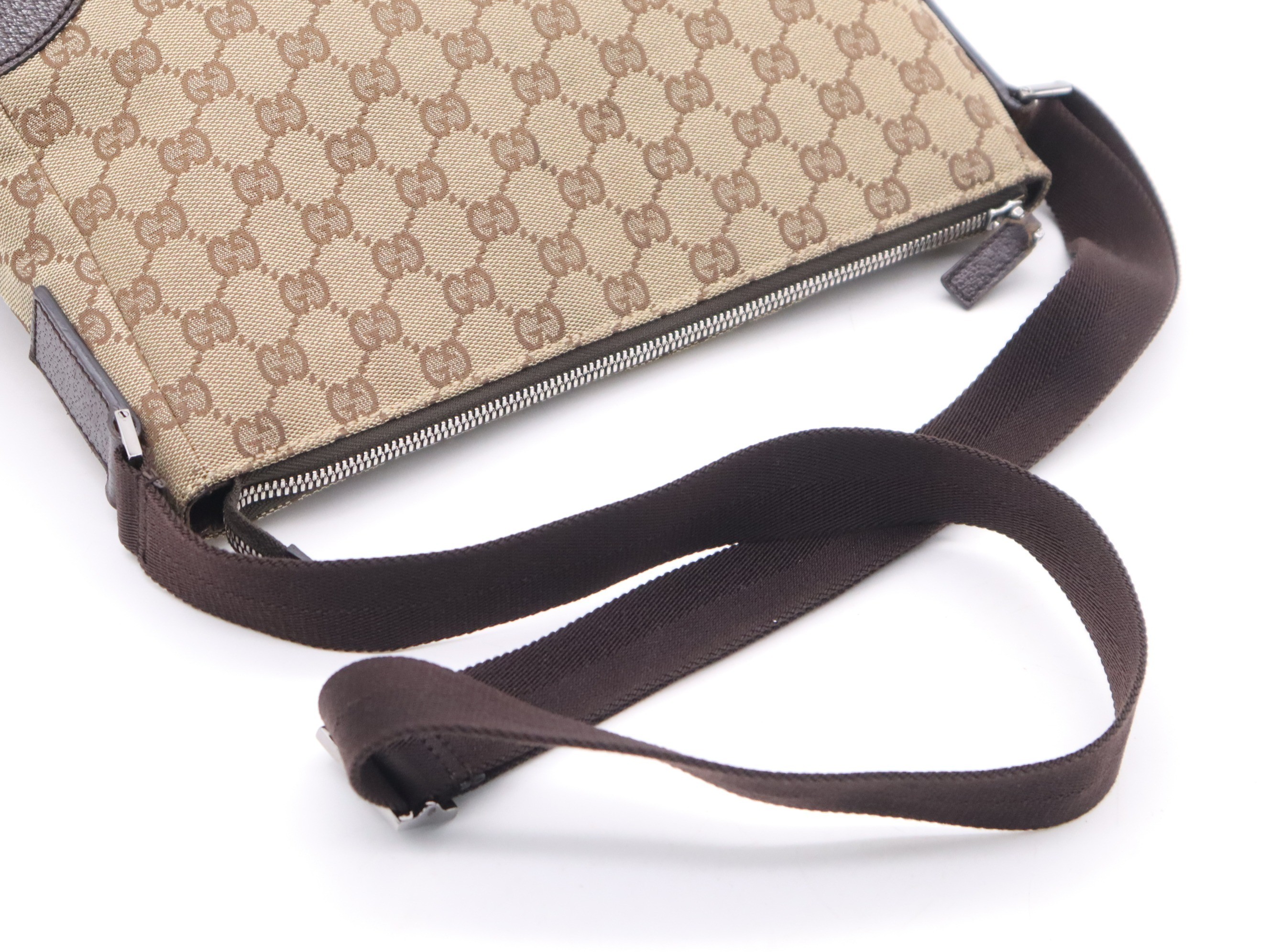 Canvas x Leather GG Canvas Shoulder Bag, Brown, Silver Hardware — view 6