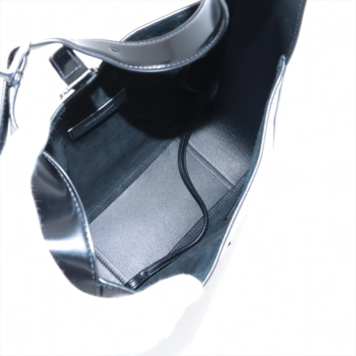 LE 5 A 7 Small Patent Leather Shoulder Bag Black 727709 — view 7