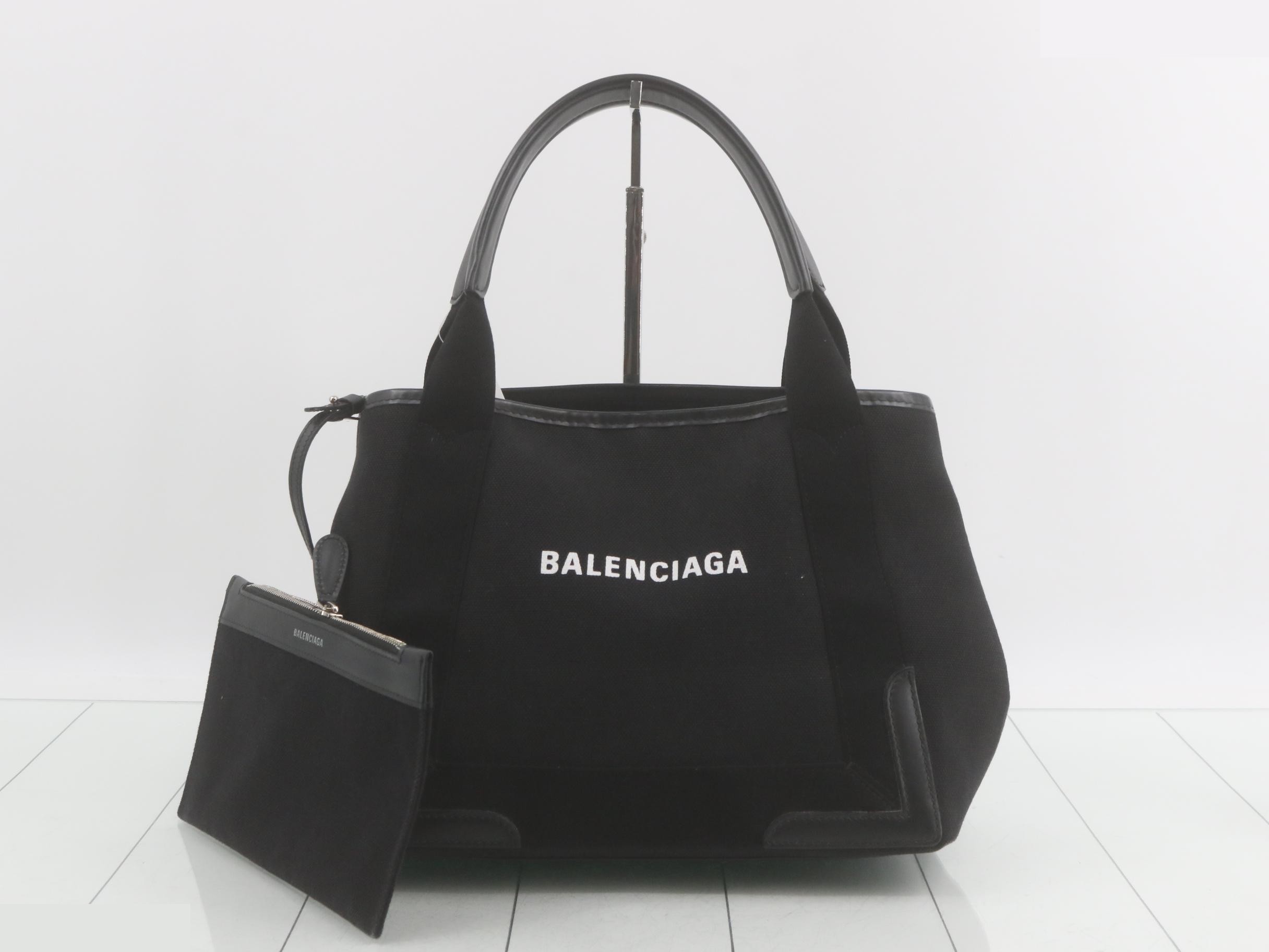 Navy Cabas Canvas/Leather Black