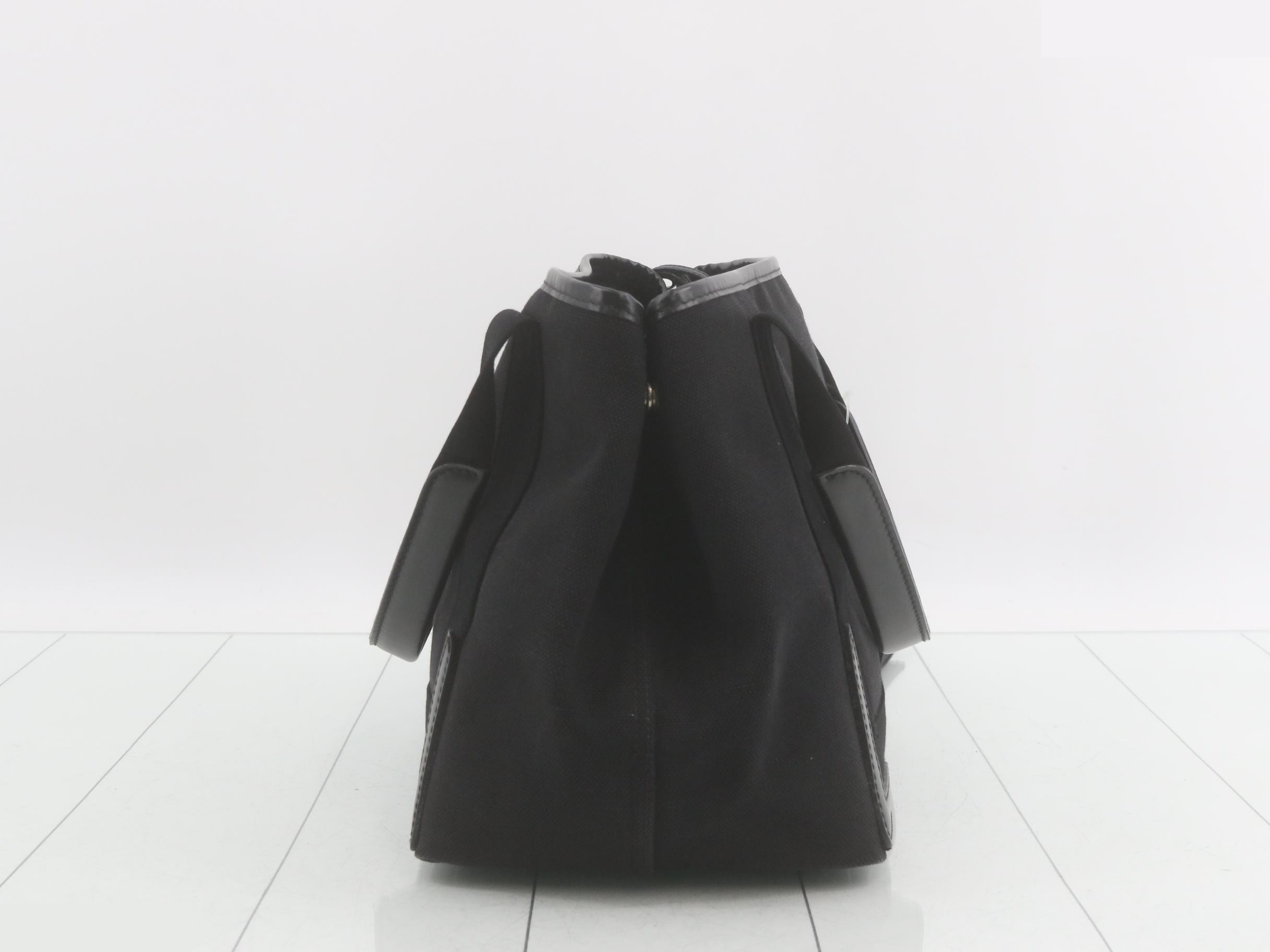 Navy Cabas Canvas/Leather Black — view 3