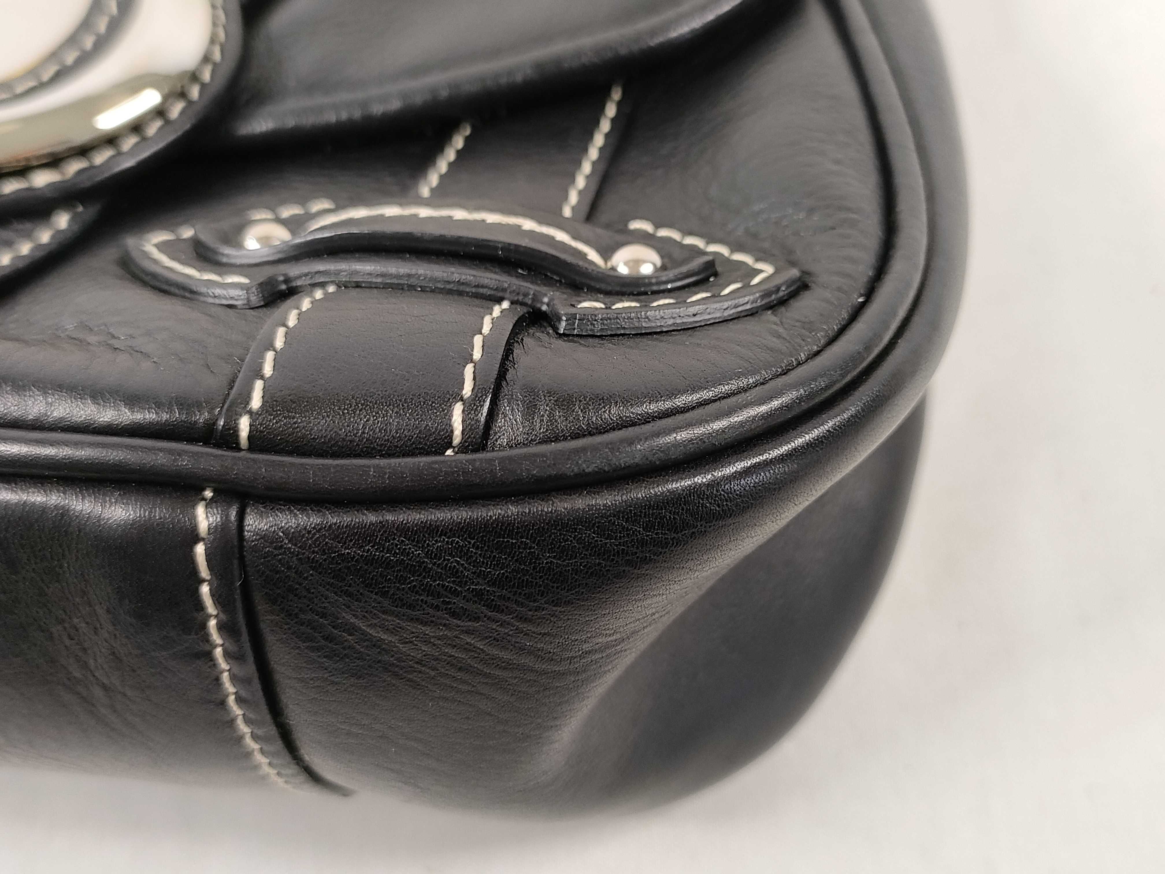 Logo CD Logo Leather Handbag Black Handbag — view 6