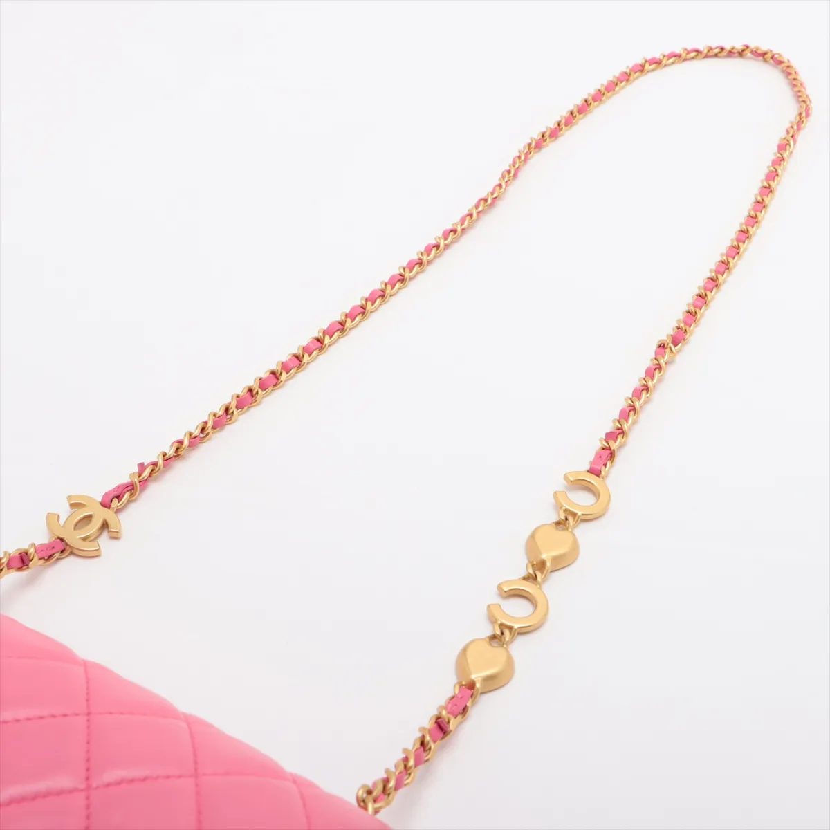 Matelasse Lambskin Single Flap Single Chain Bag Pink Gold Hardware U291U7A0 Random Plate — view 5