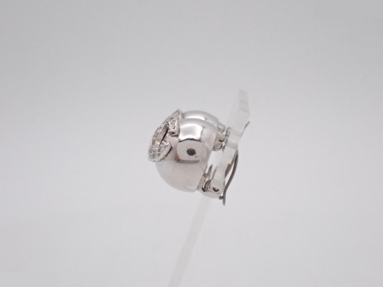 Coco Mark Earrings with Embossed Design, 00A, Silver — view 3