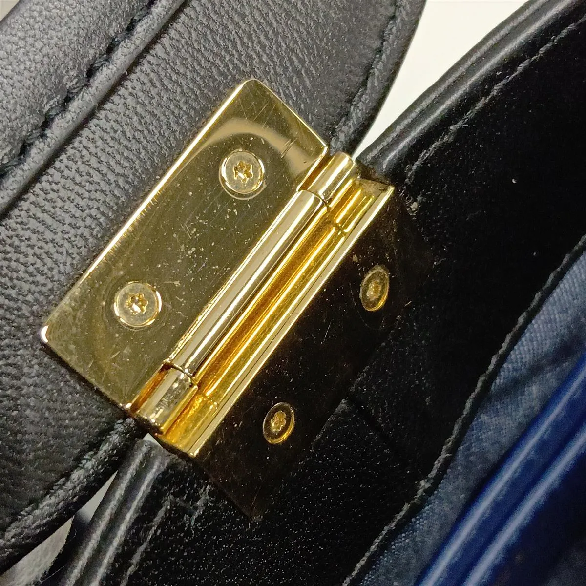Matelassé Lambskin Vanity Bag, Black x Navy, Silver Hardware, 29261951, Serial Number 29 — view 12