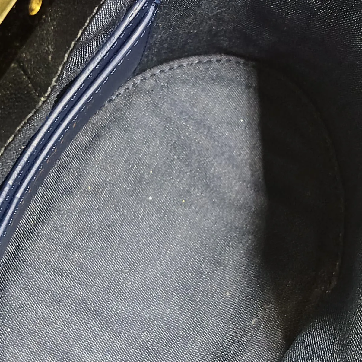 Matelassé Lambskin Vanity Bag, Black x Navy, Silver Hardware, 29261951, Serial Number 29 — view 10