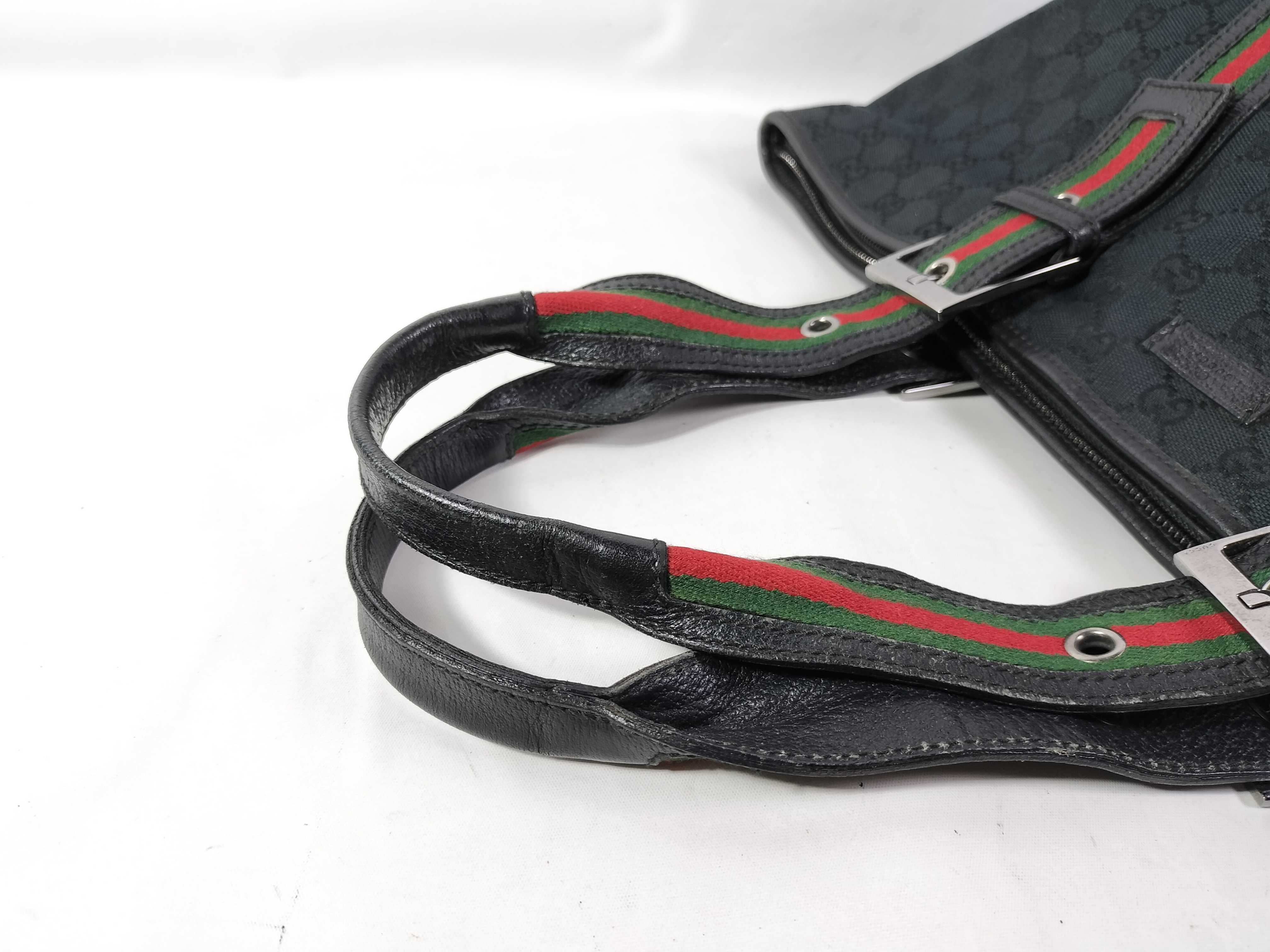 GG Canvas Tote Bag, Gucci Tote Bag, Canvas, Sherry Line, Leather, GG Pattern Tote Bag — view 3