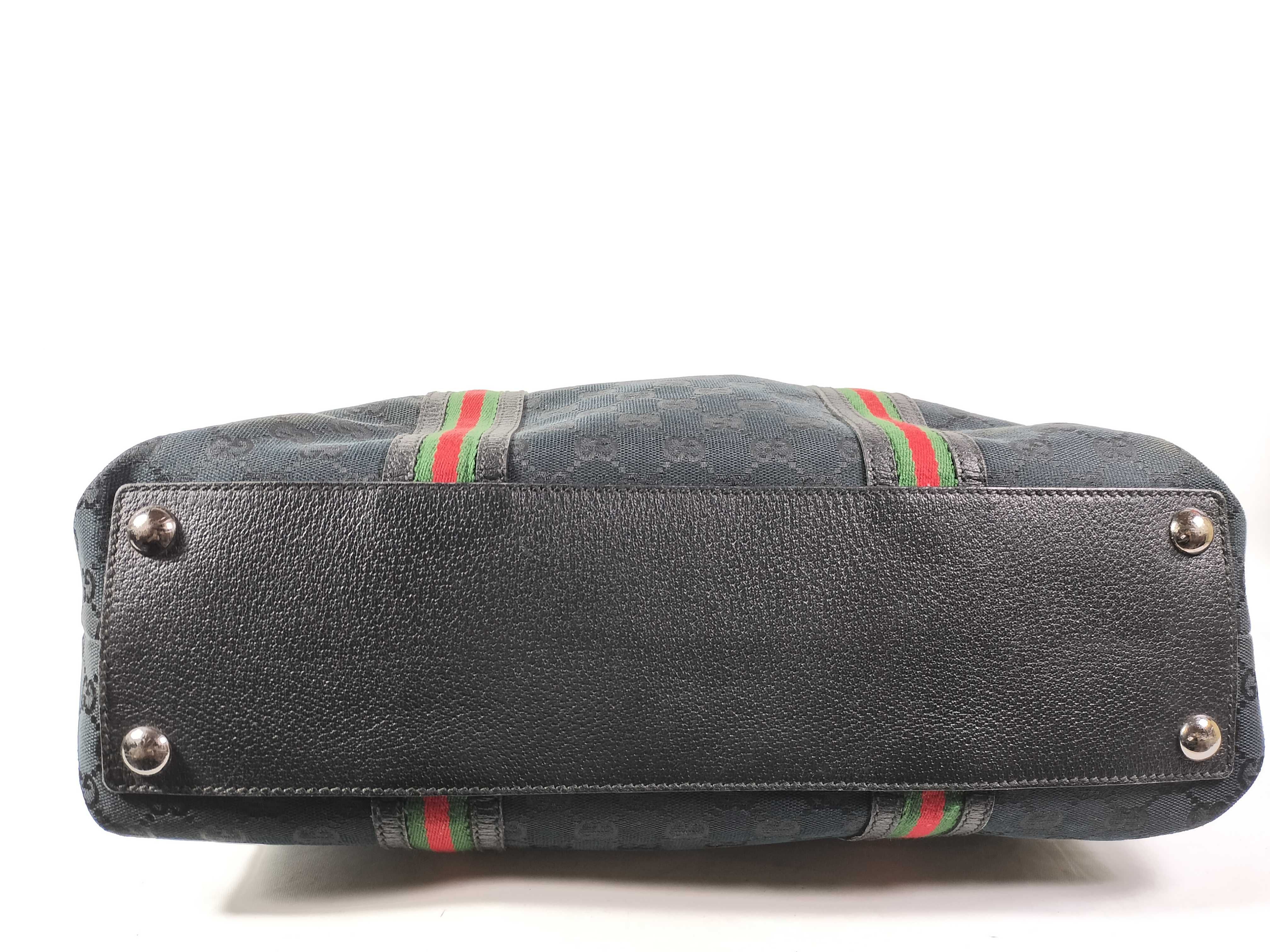 GG Canvas Tote Bag, Gucci Tote Bag, Canvas, Sherry Line, Leather, GG Pattern Tote Bag — view 6