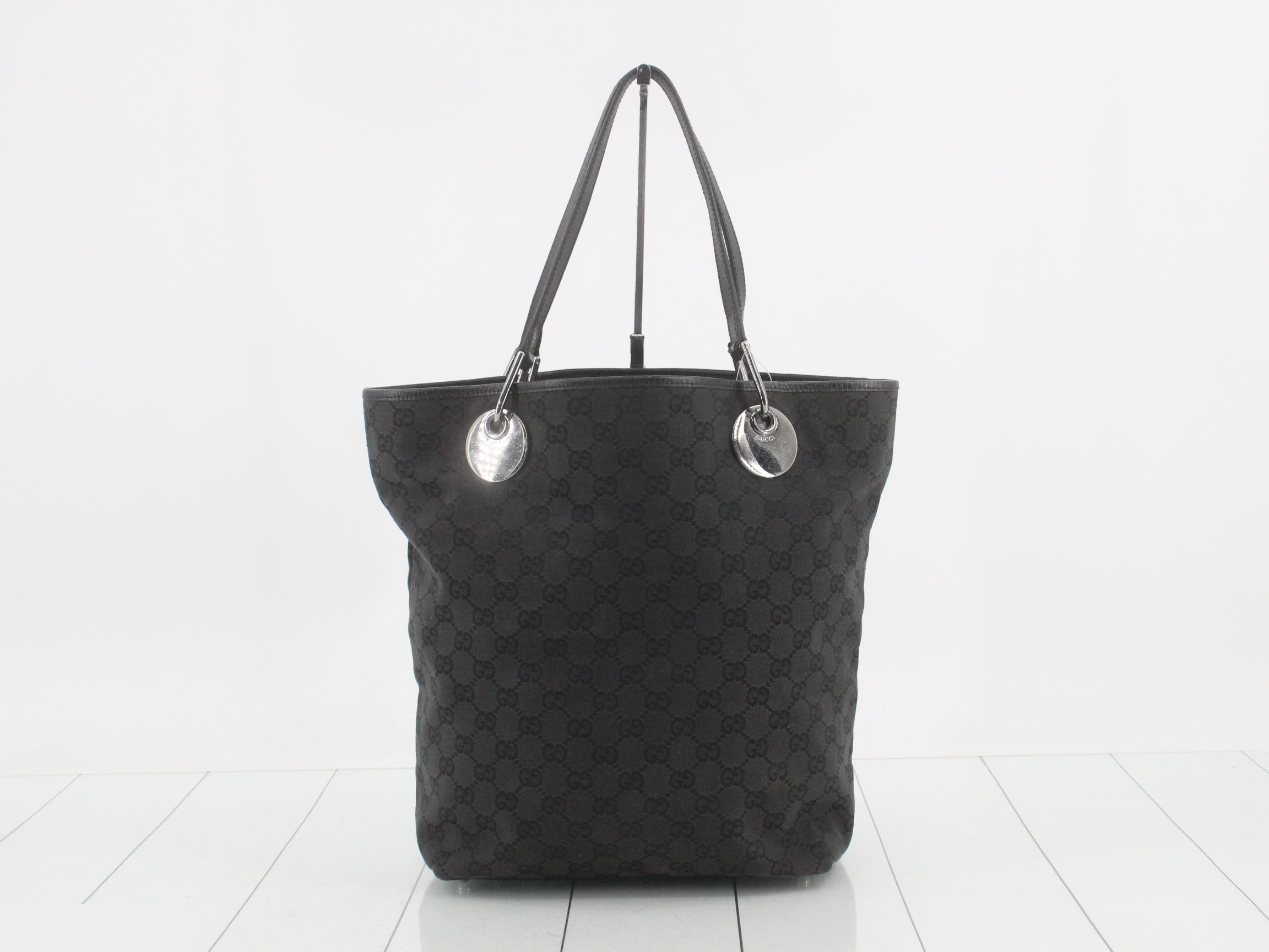 GG Canvas Tote Bag, Black