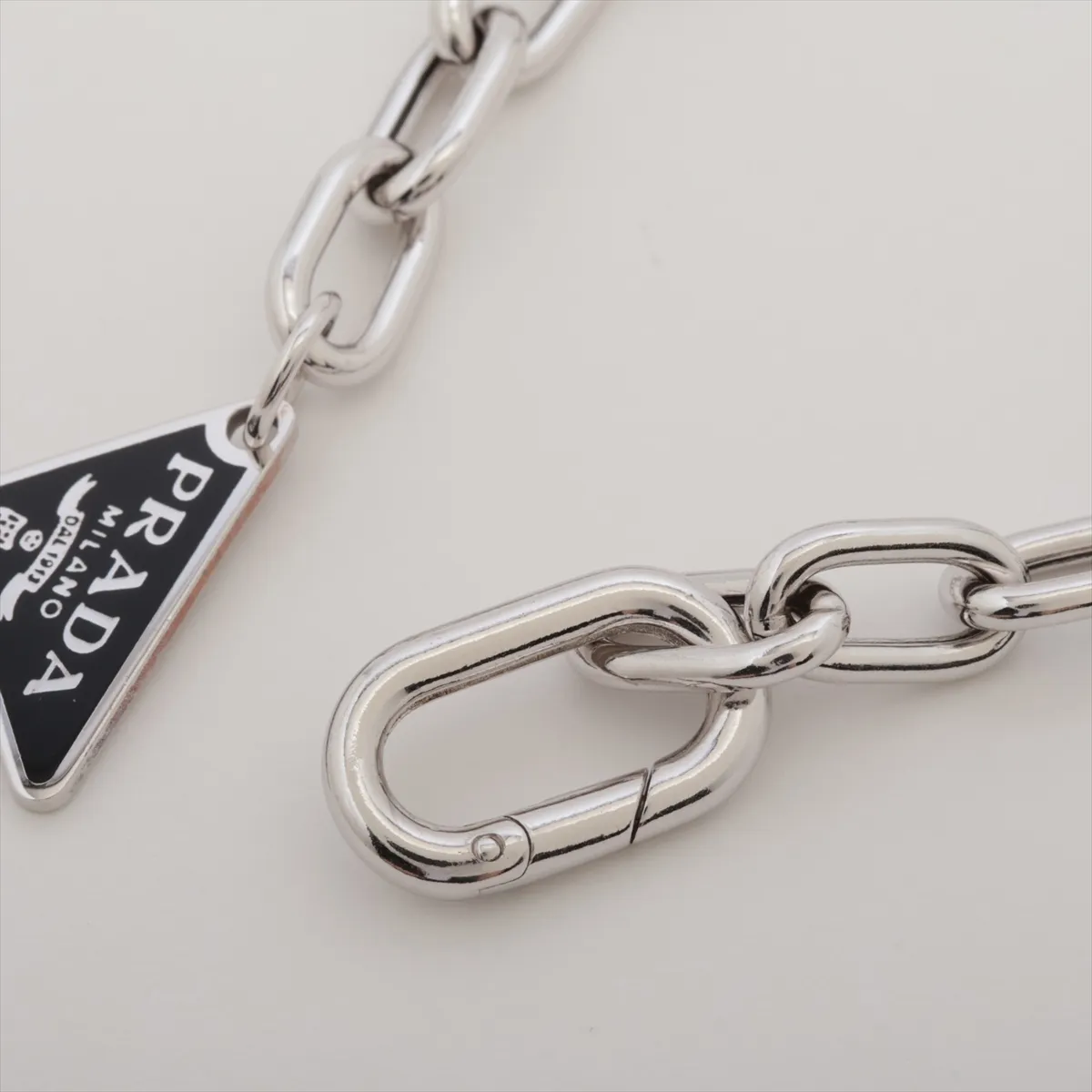 2JB357 Triangle Logo Bracelet, Size S, 925 Sterling Silver, 10.2g, Black x Silver, — view 4