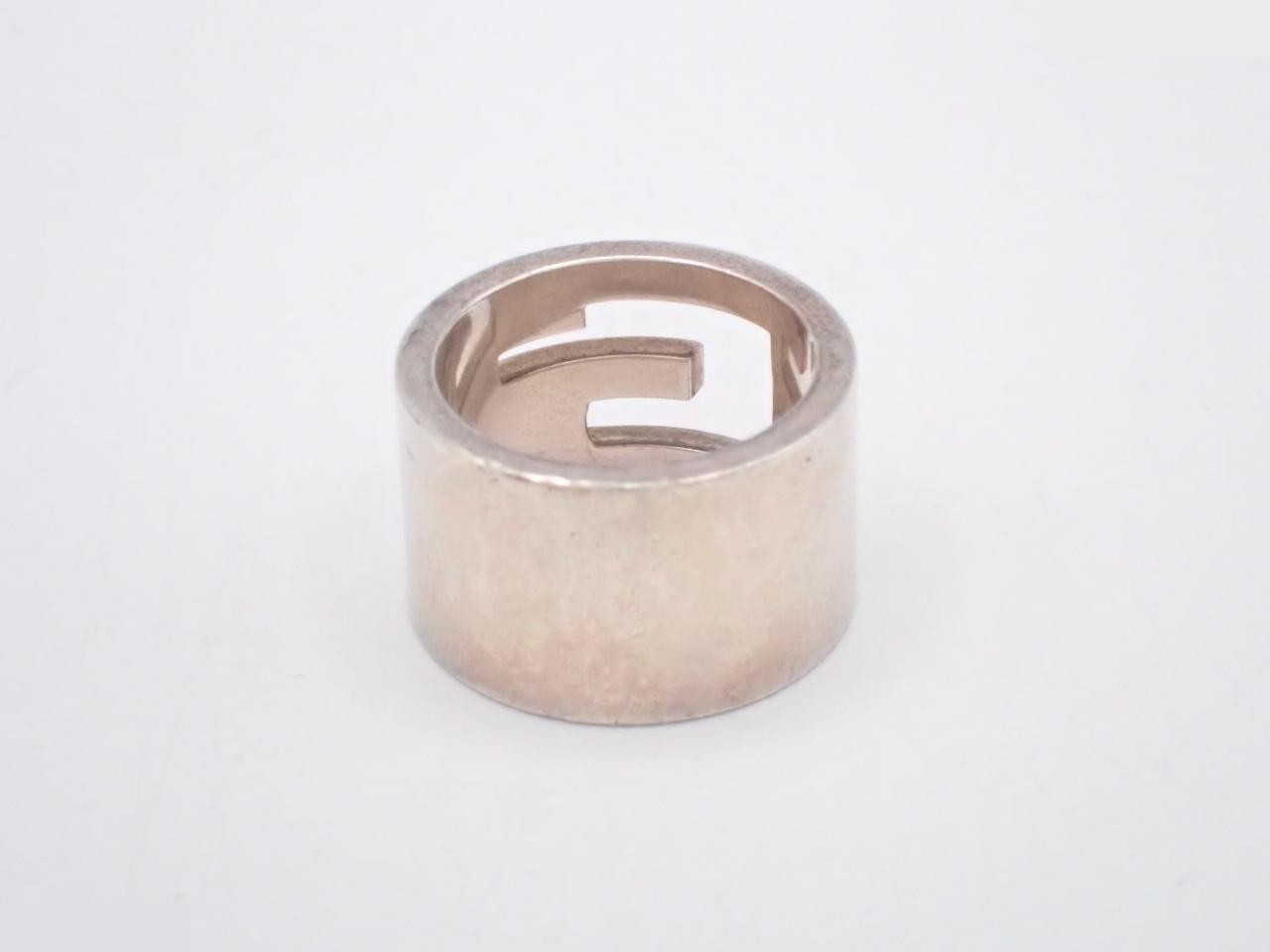 Square G Silver Ring, 925 Sterling Silver, 10.7g, Stamped #9 — view 2