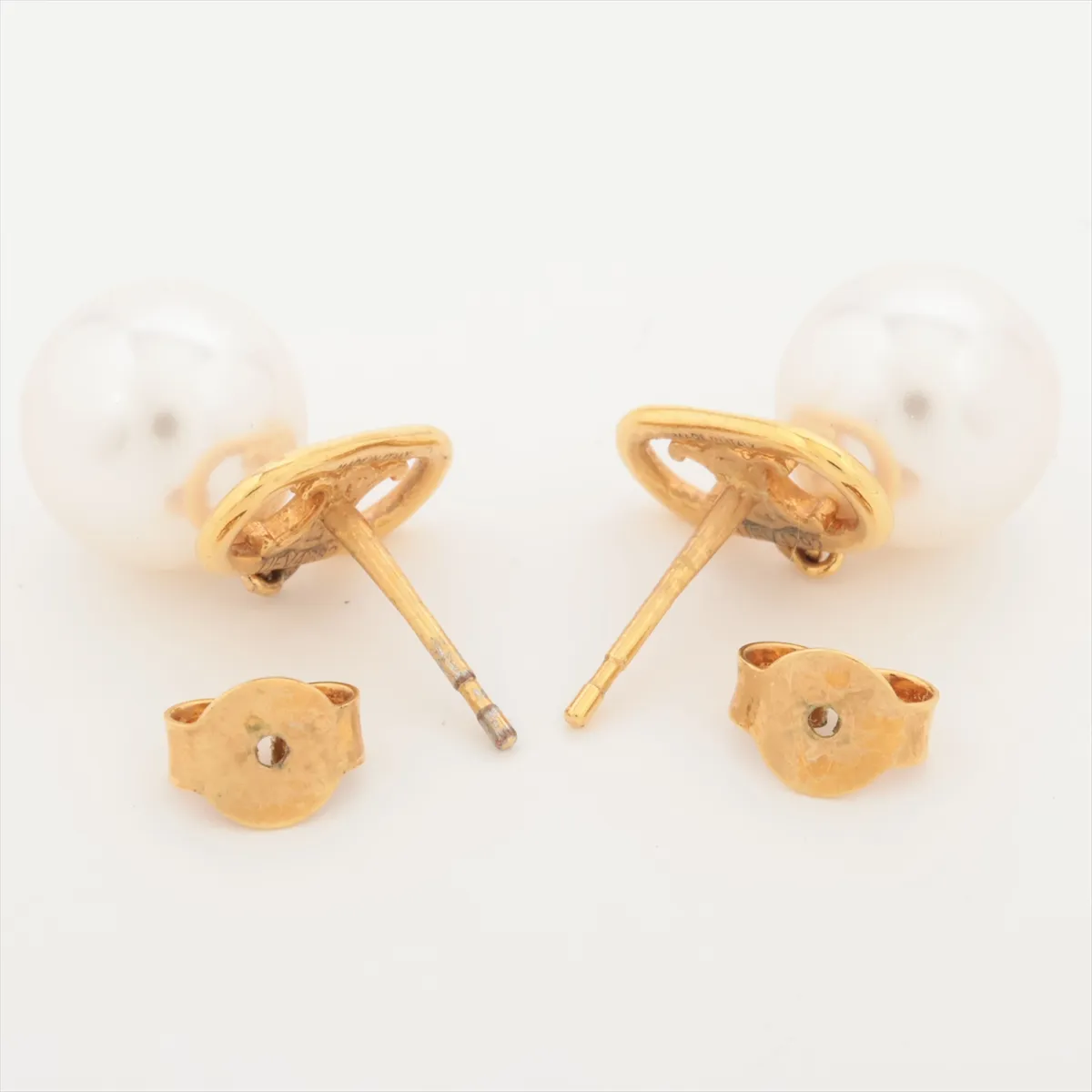 Carre 90 PIERRES d' ORIENT et d' OCCIDENT Oriental stone and Western stonework Earrings (for both ears) GP x Fake pearl Gold — view 4