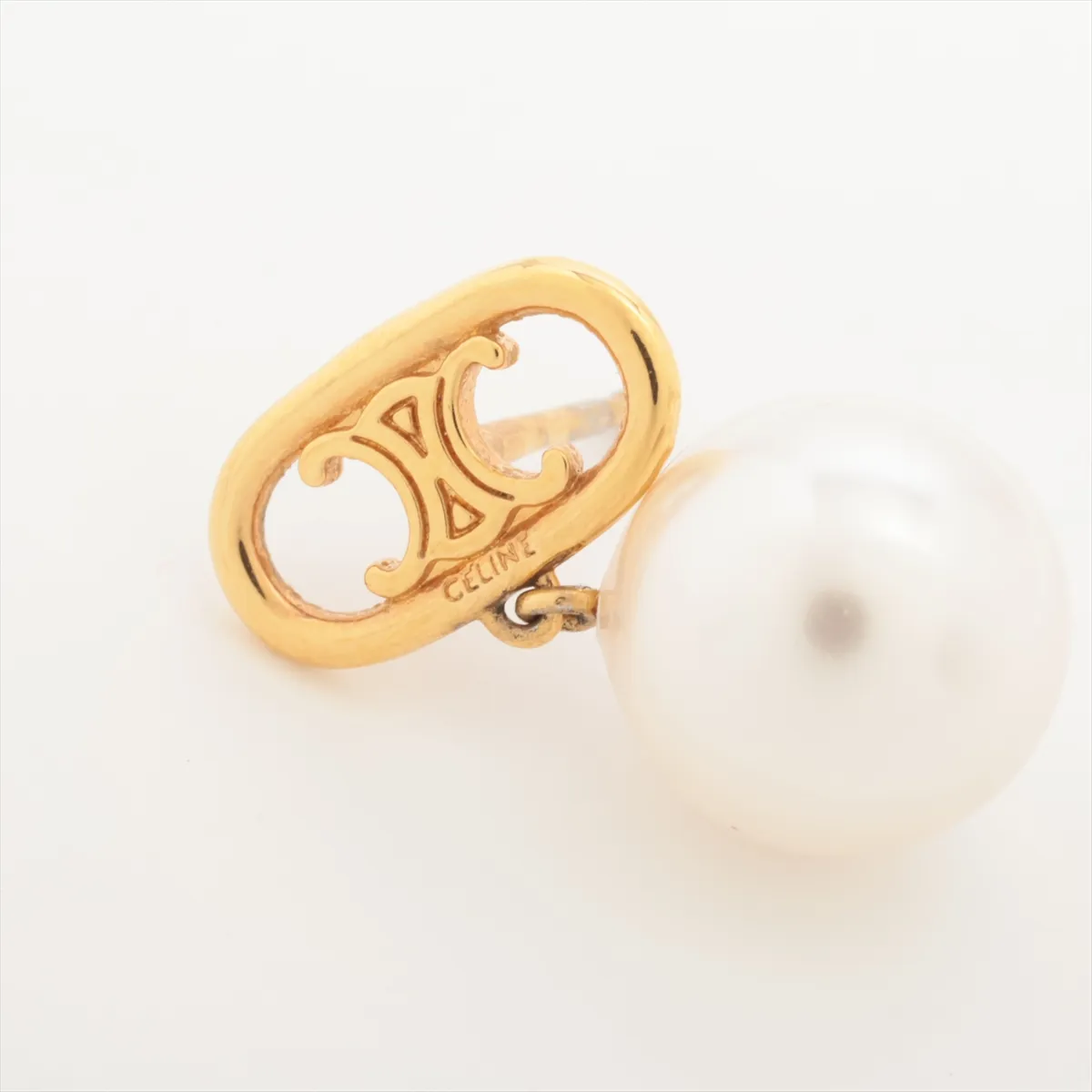Carre 90 PIERRES d' ORIENT et d' OCCIDENT Oriental stone and Western stonework Earrings (for both ears) GP x Fake pearl Gold — view 5