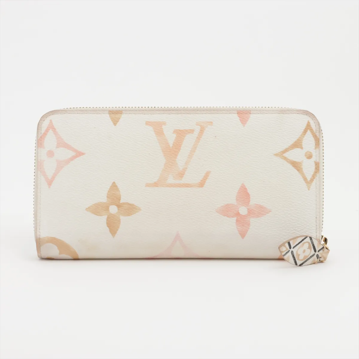 Visor Pool Monogram Giant Zippy Wallet M82385 Beige Round Zip Wallet RFID Reactive — view 2