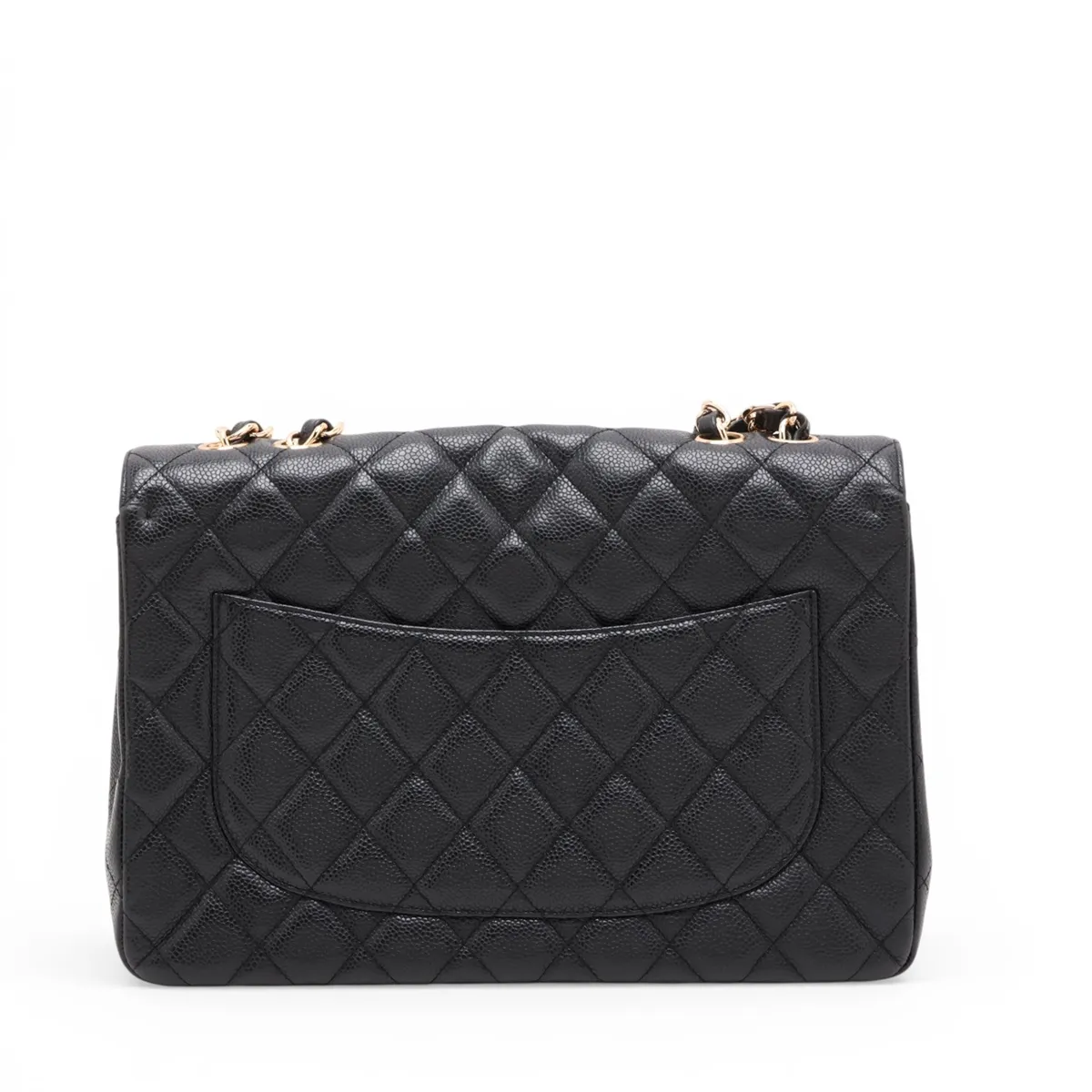 [Individually packaged] Chanel Large Matelassé 30 Caviar Skin Single Flap Double Chain Bag, Black with Gold Hardware, 12062208, Series 12, A28600 — view 2