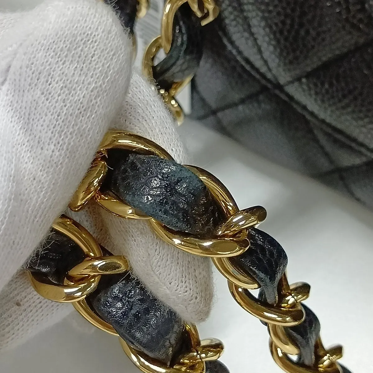 [Individually packaged] Chanel Large Matelassé 30 Caviar Skin Single Flap Double Chain Bag, Black with Gold Hardware, 12062208, Series 12, A28600 — view 15