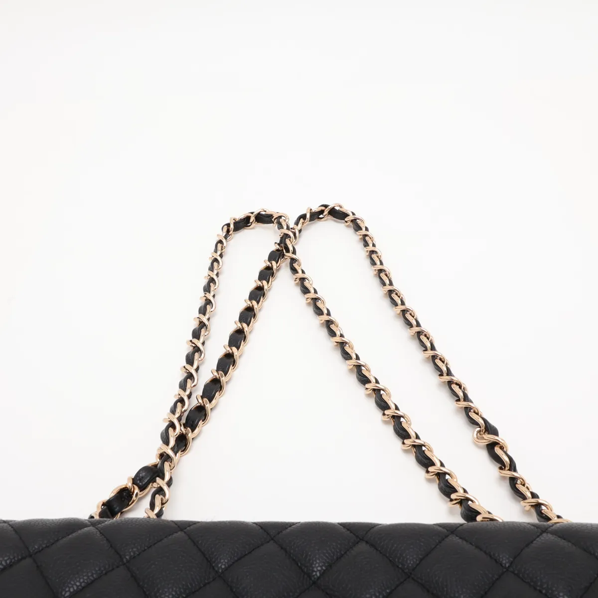 [Individually packaged] Chanel Large Matelassé 30 Caviar Skin Single Flap Double Chain Bag, Black with Gold Hardware, 12062208, Series 12, A28600 — view 6