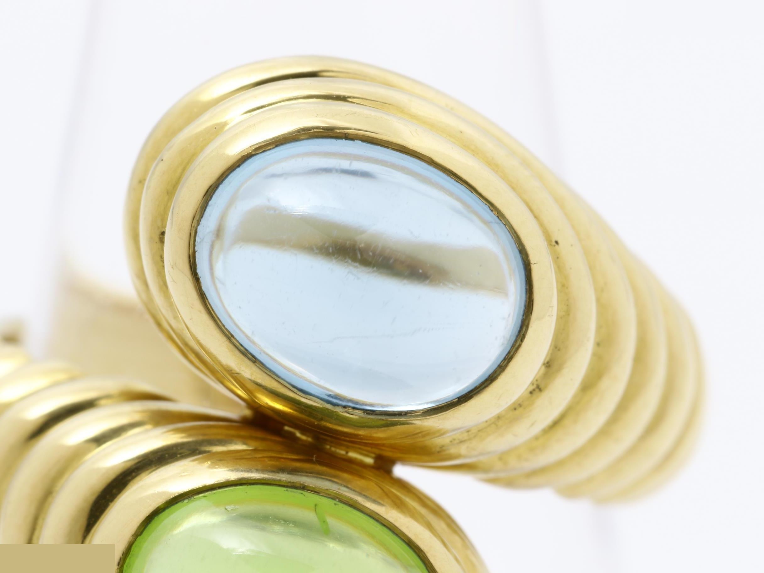 Doppio Bachelorato ring, peridot and blue topaz, size 12 — view 3