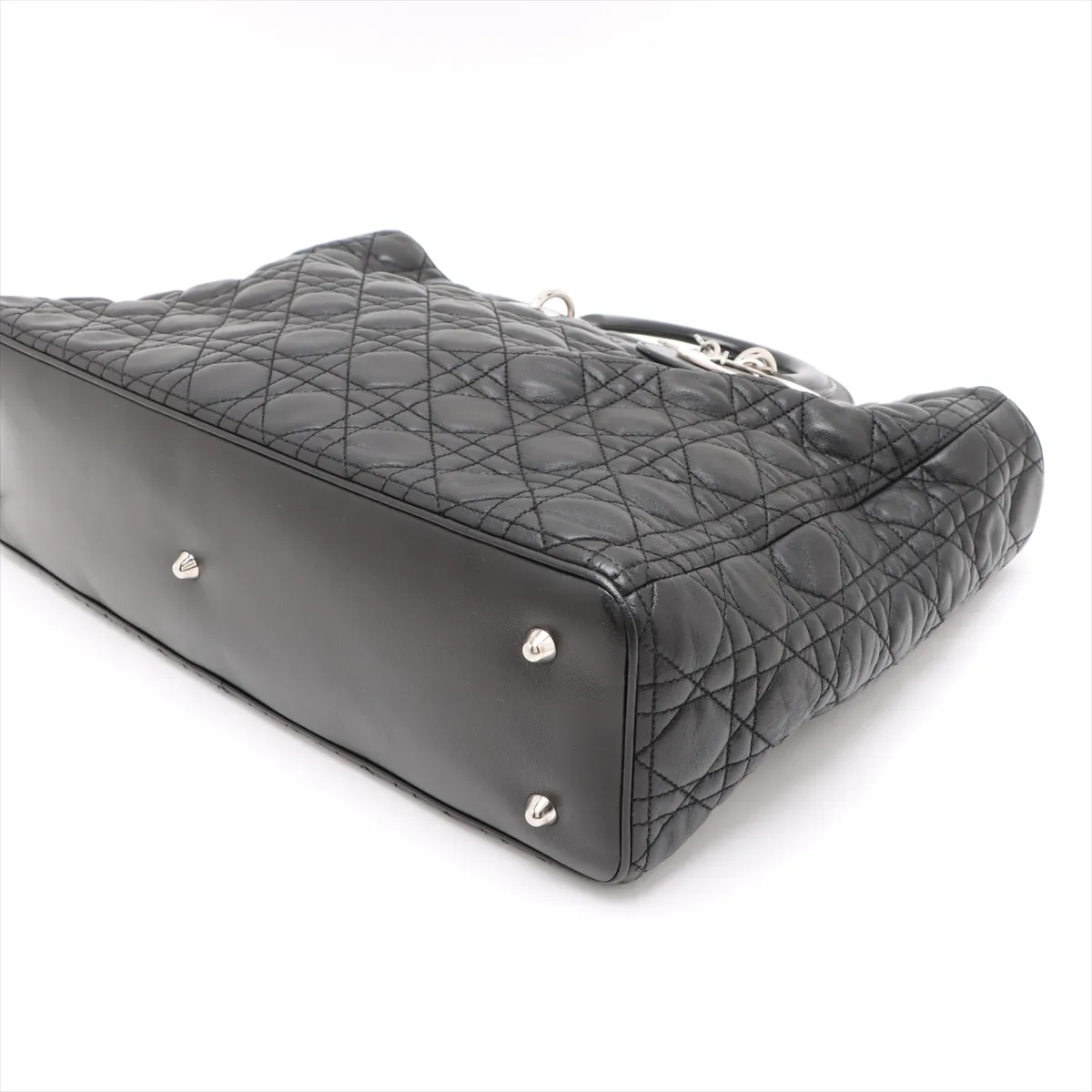 Cannage Lady Dior Leather 2WAY Handbag Black — view 3