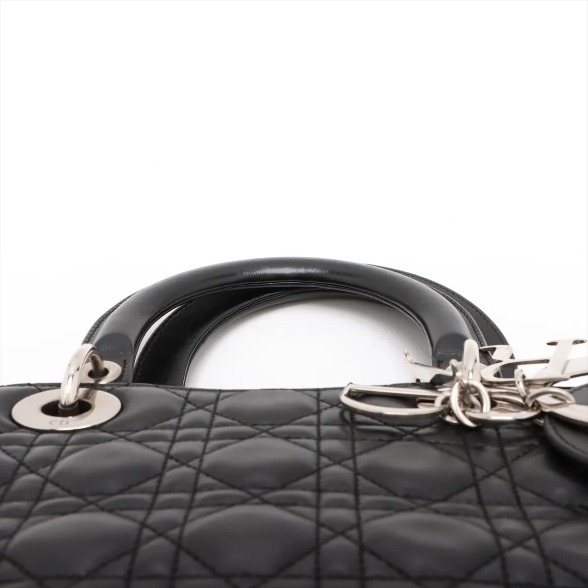Cannage Lady Dior Leather 2WAY Handbag Black — view 6
