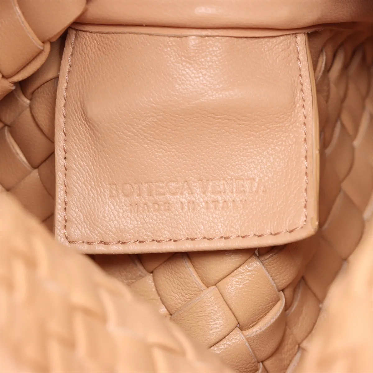Intrecciato Leather Clutch Bag Beige — view 6