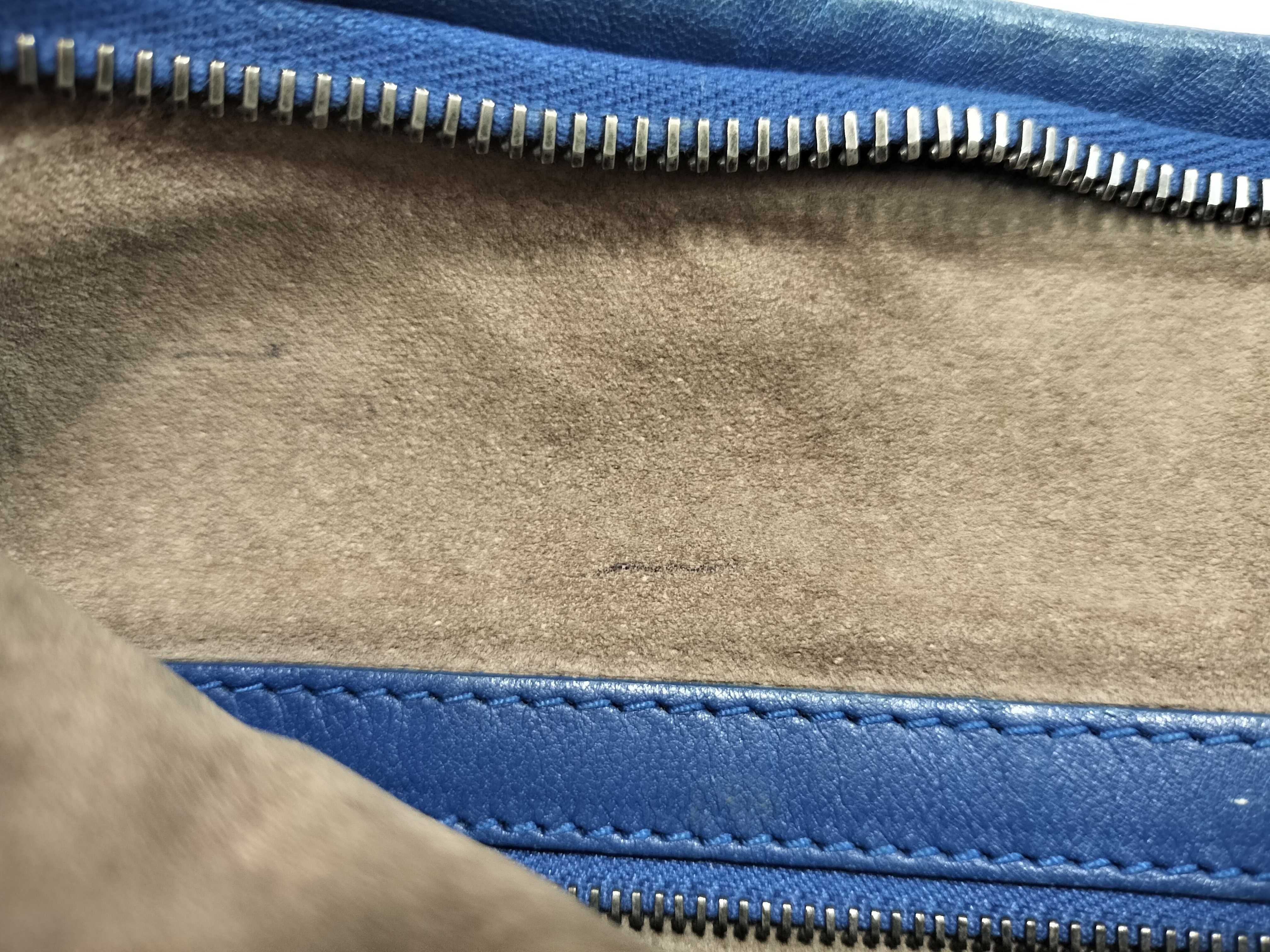 Intrecciato PH - Intrecciato Hobo Bag Blue Leather Handbag — view 13