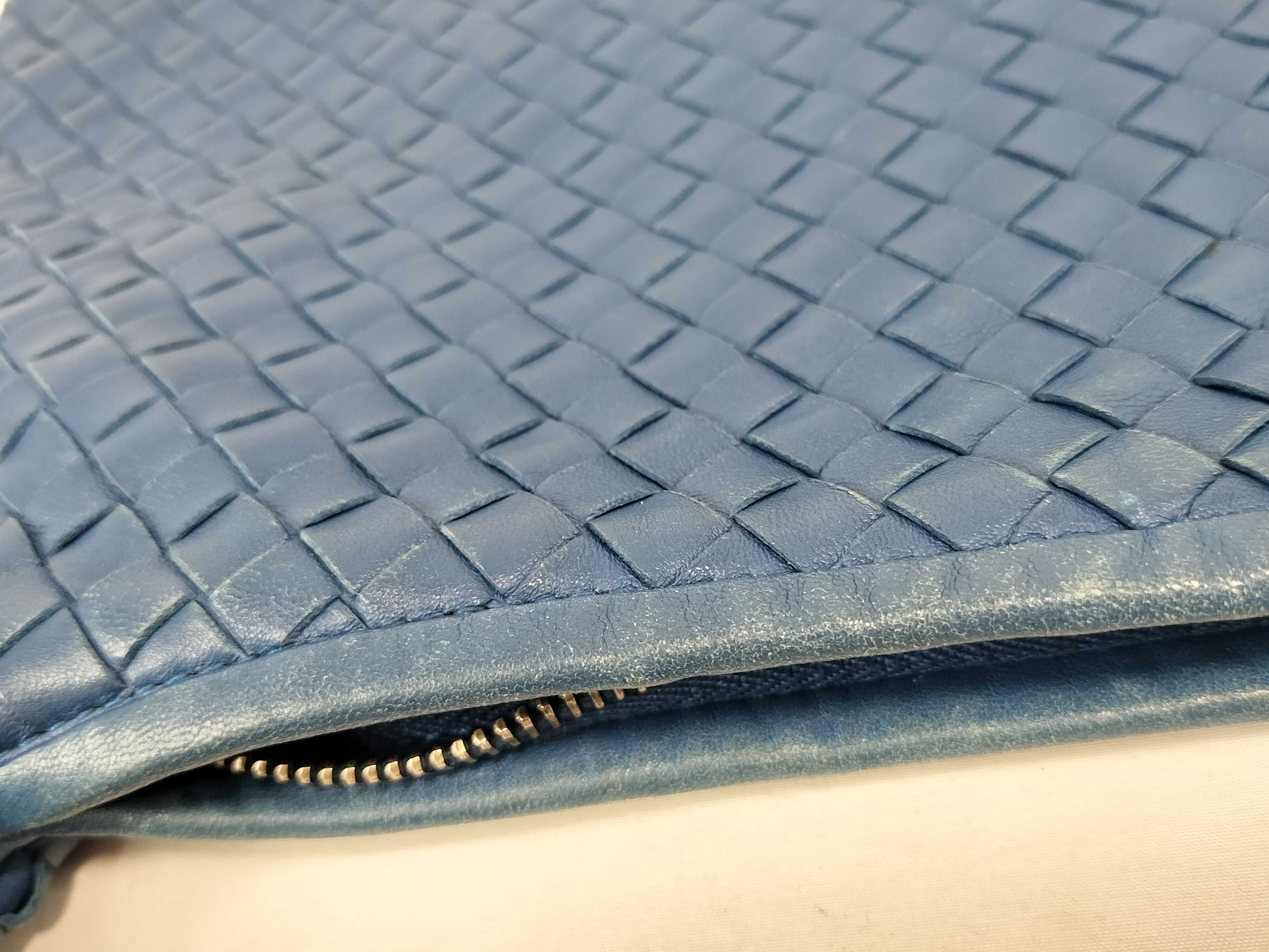 Intrecciato PH - Intrecciato Hobo Bag Blue Leather Handbag — view 14