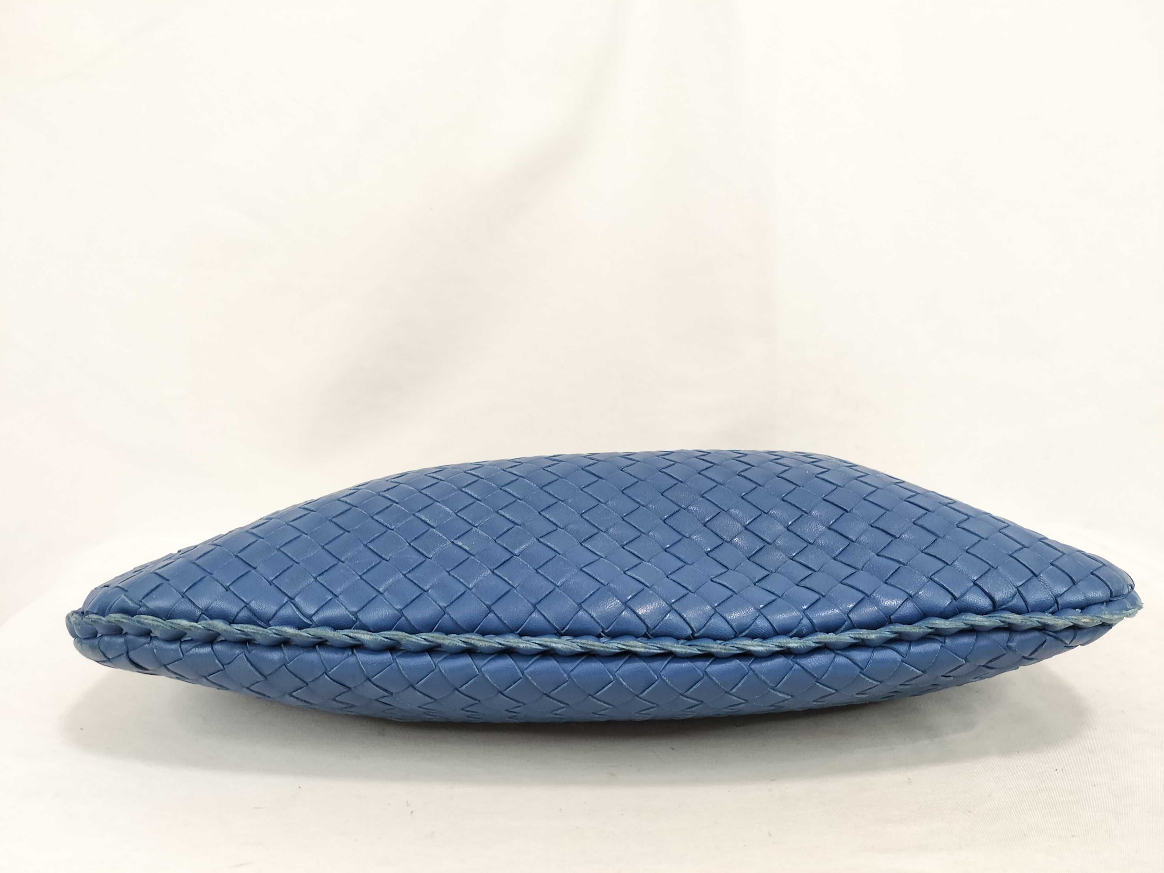 Intrecciato PH - Intrecciato Hobo Bag Blue Leather Handbag — view 8