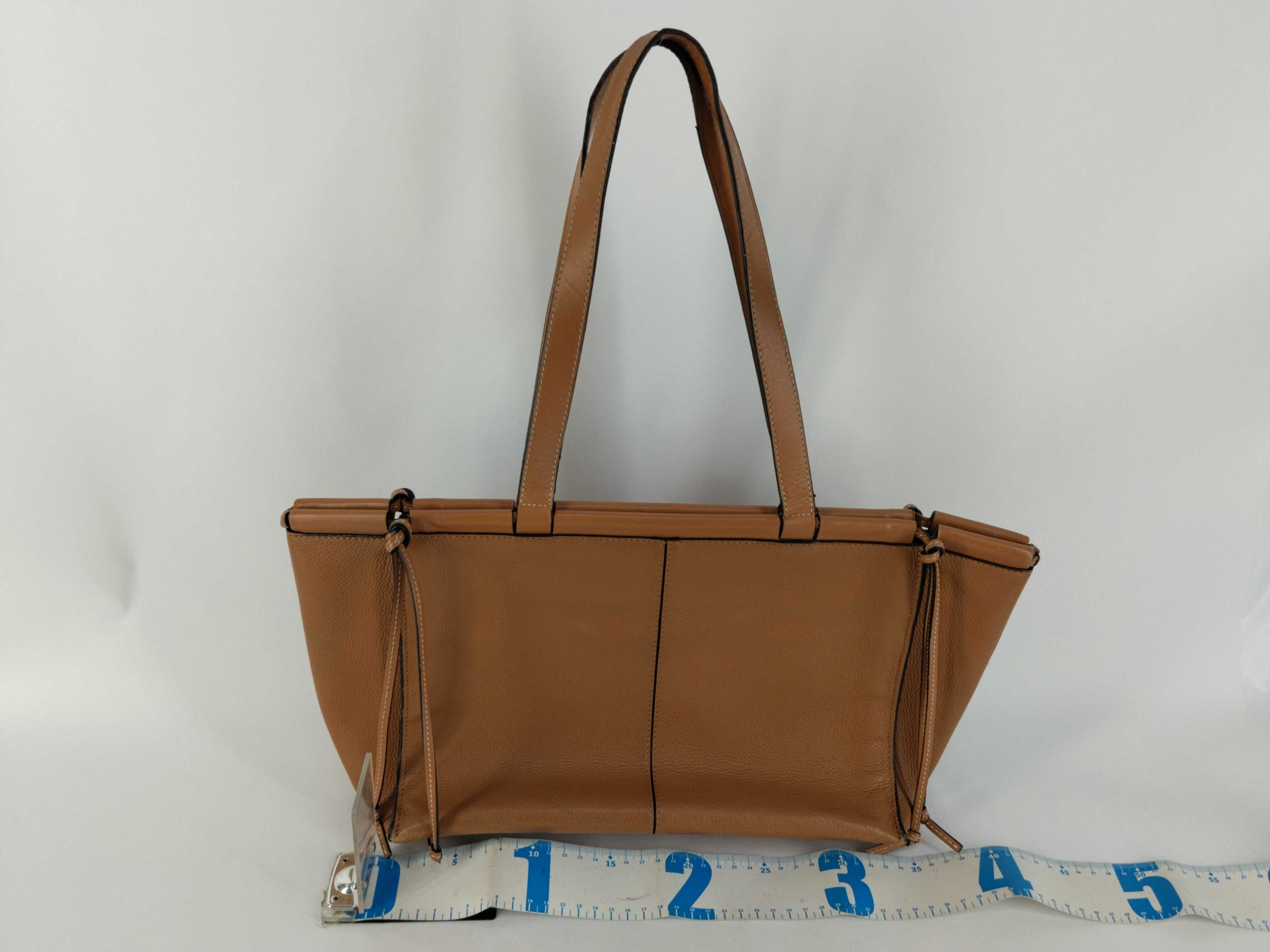Anagram Cushion Leather Tote Bag, Brown Tote Bag — view 2