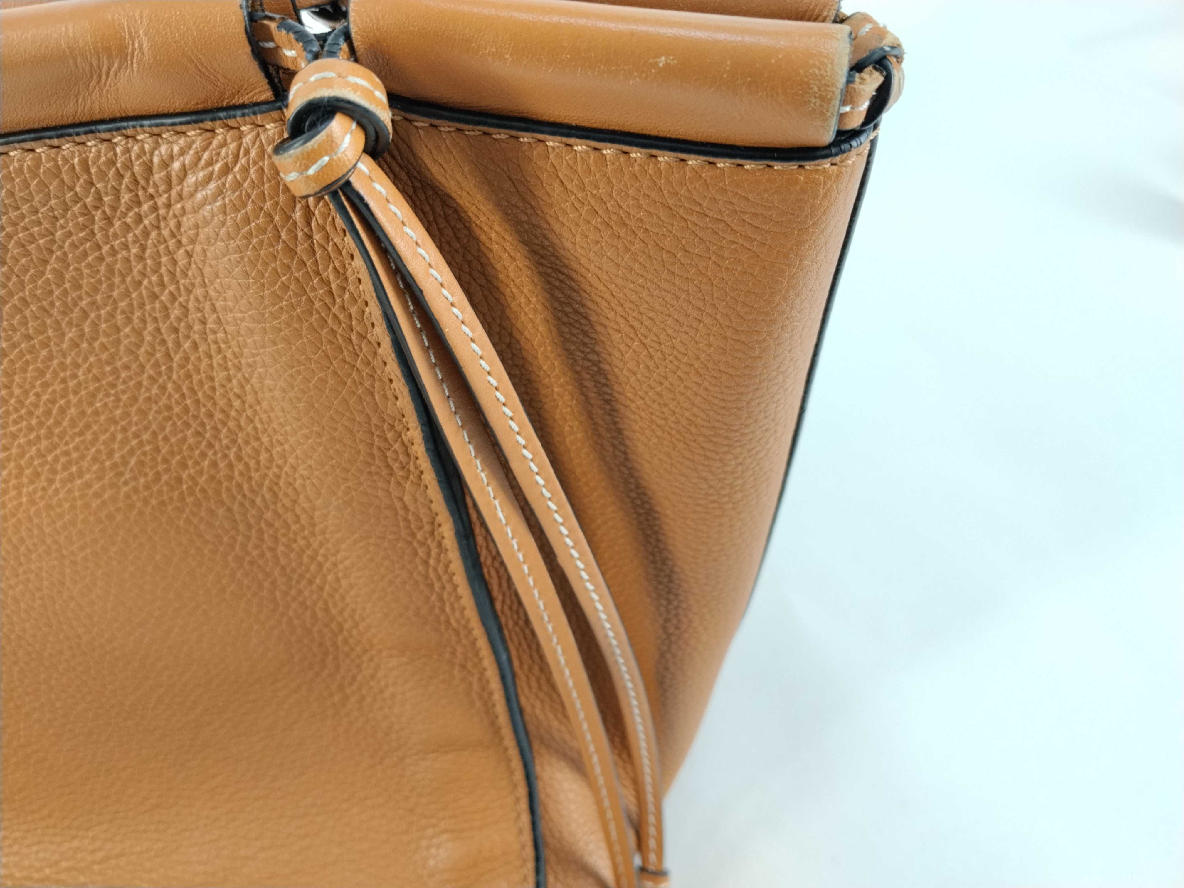 Anagram Cushion Leather Tote Bag, Brown Tote Bag — view 13