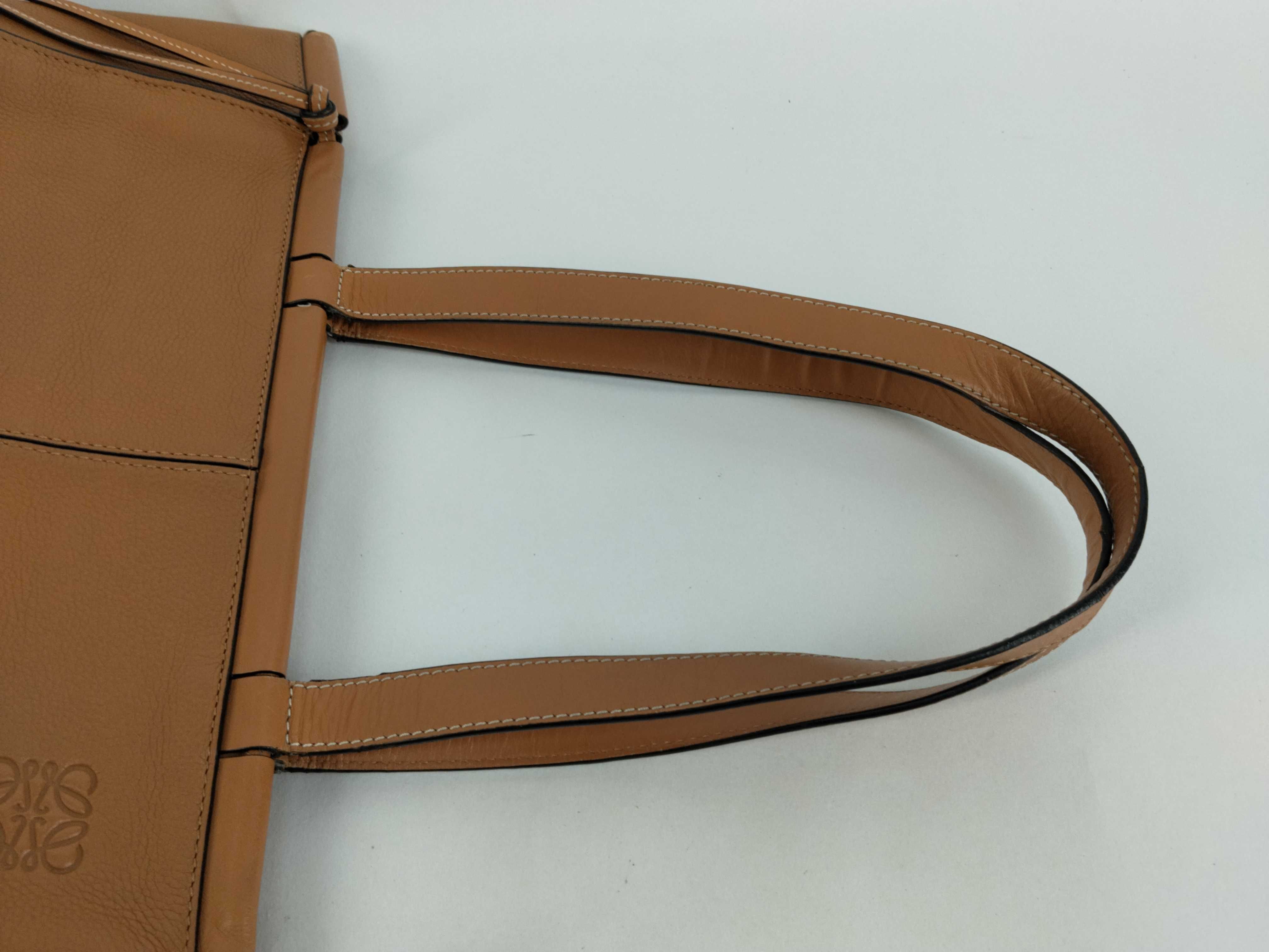 Anagram Cushion Leather Tote Bag, Brown Tote Bag — view 3