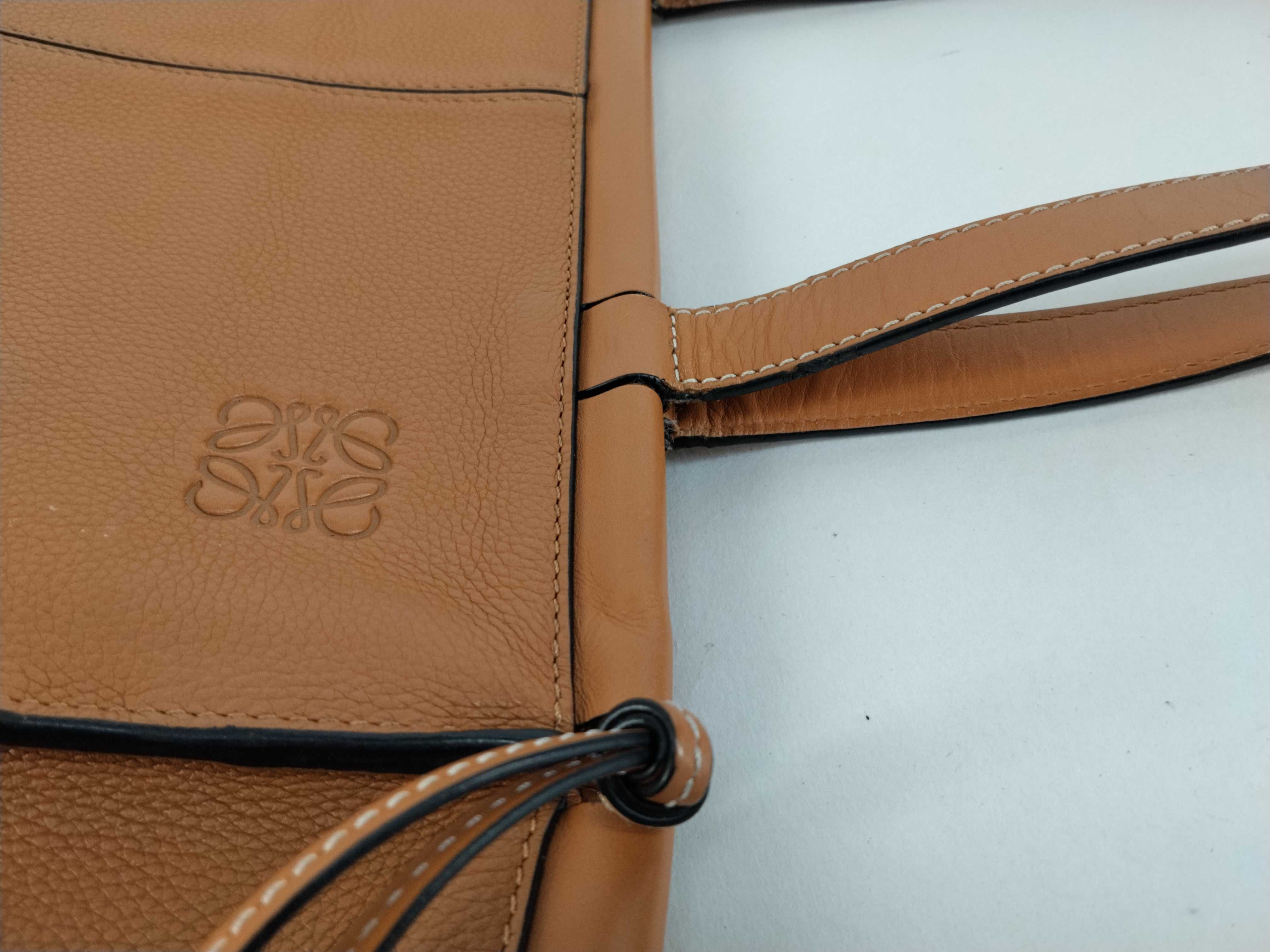 Anagram Cushion Leather Tote Bag, Brown Tote Bag — view 5