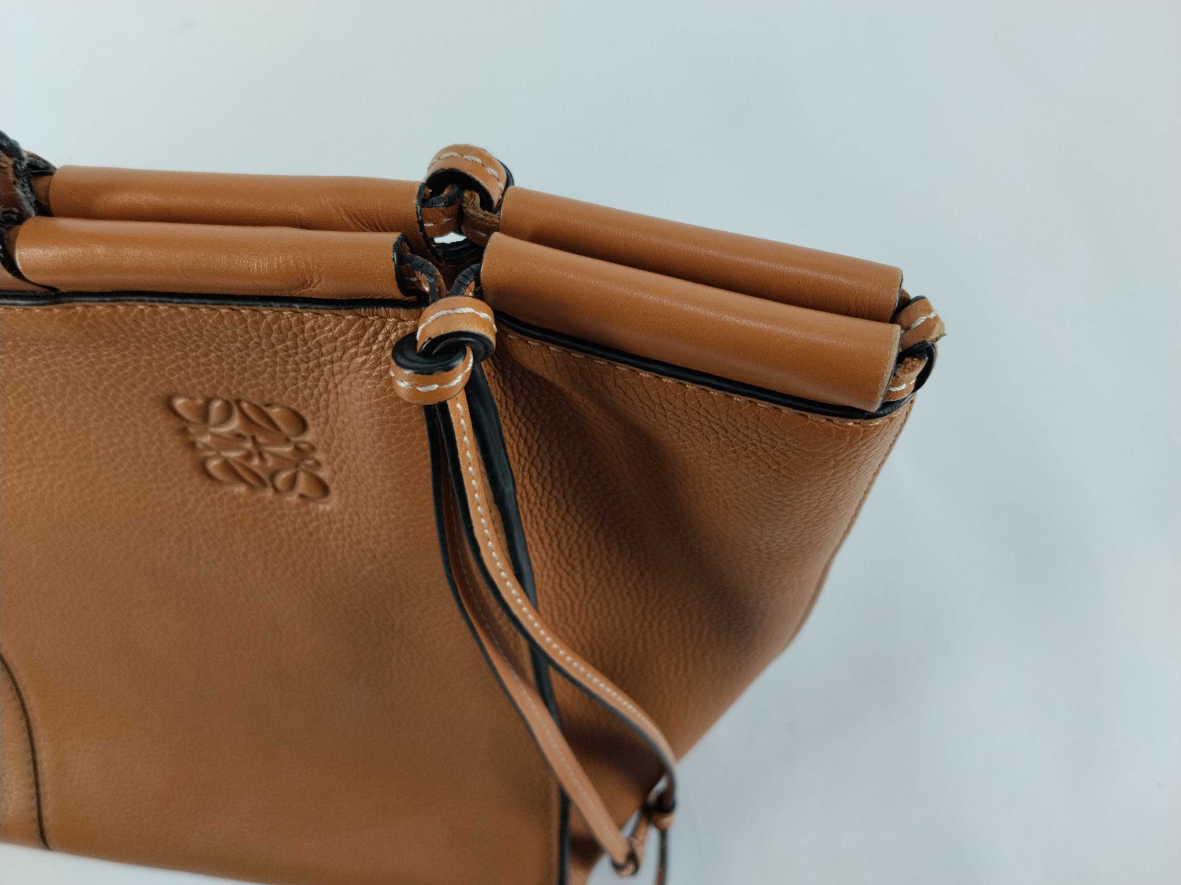 Anagram Cushion Leather Tote Bag, Brown Tote Bag — view 8