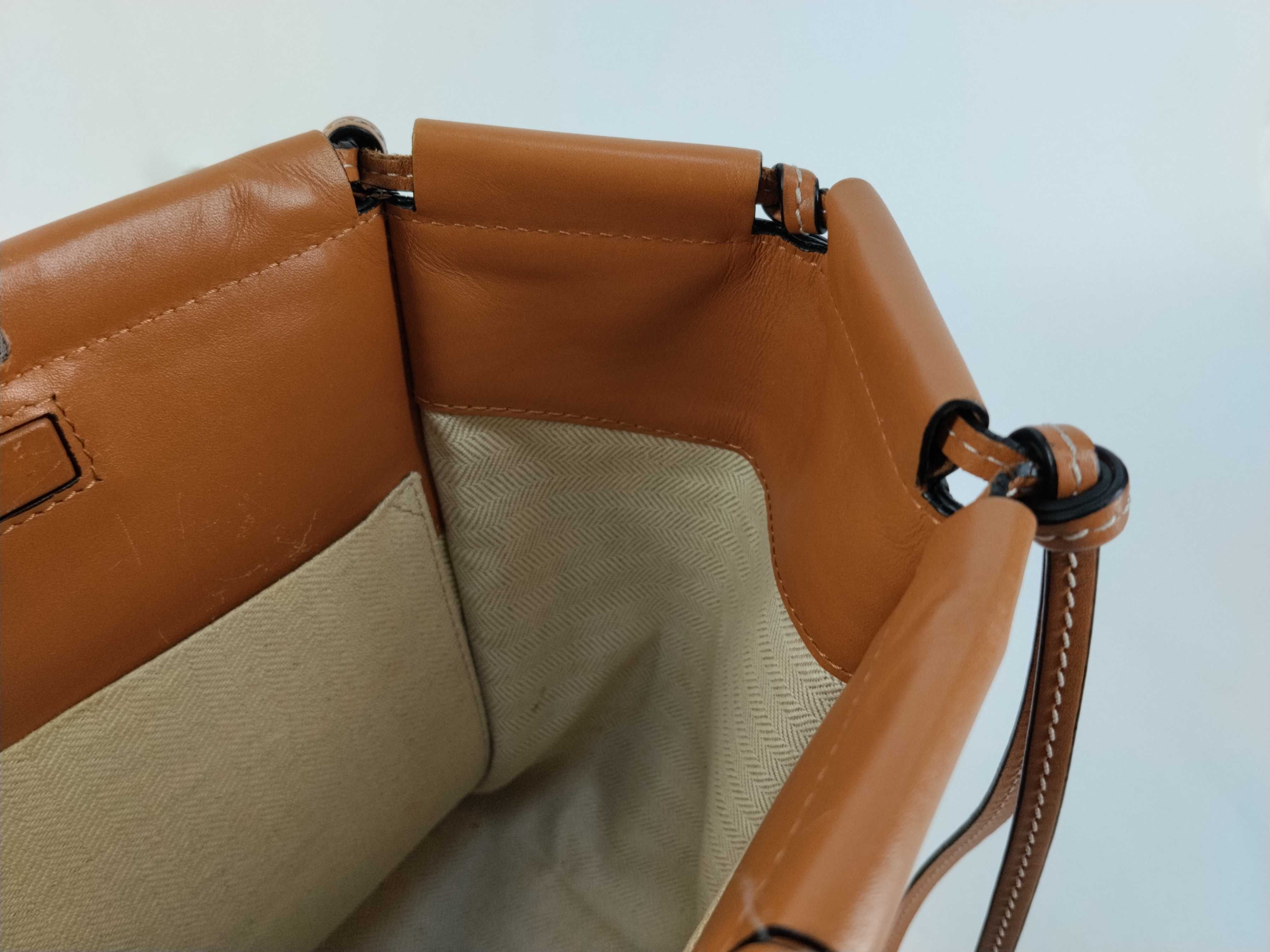 Anagram Cushion Leather Tote Bag, Brown Tote Bag — view 9